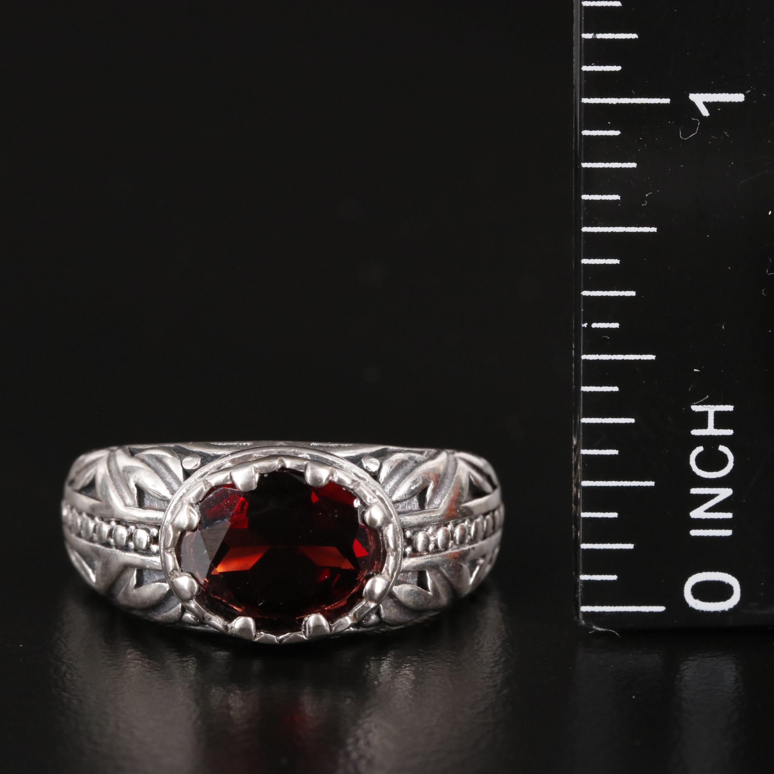 Sterling Garnet Ring