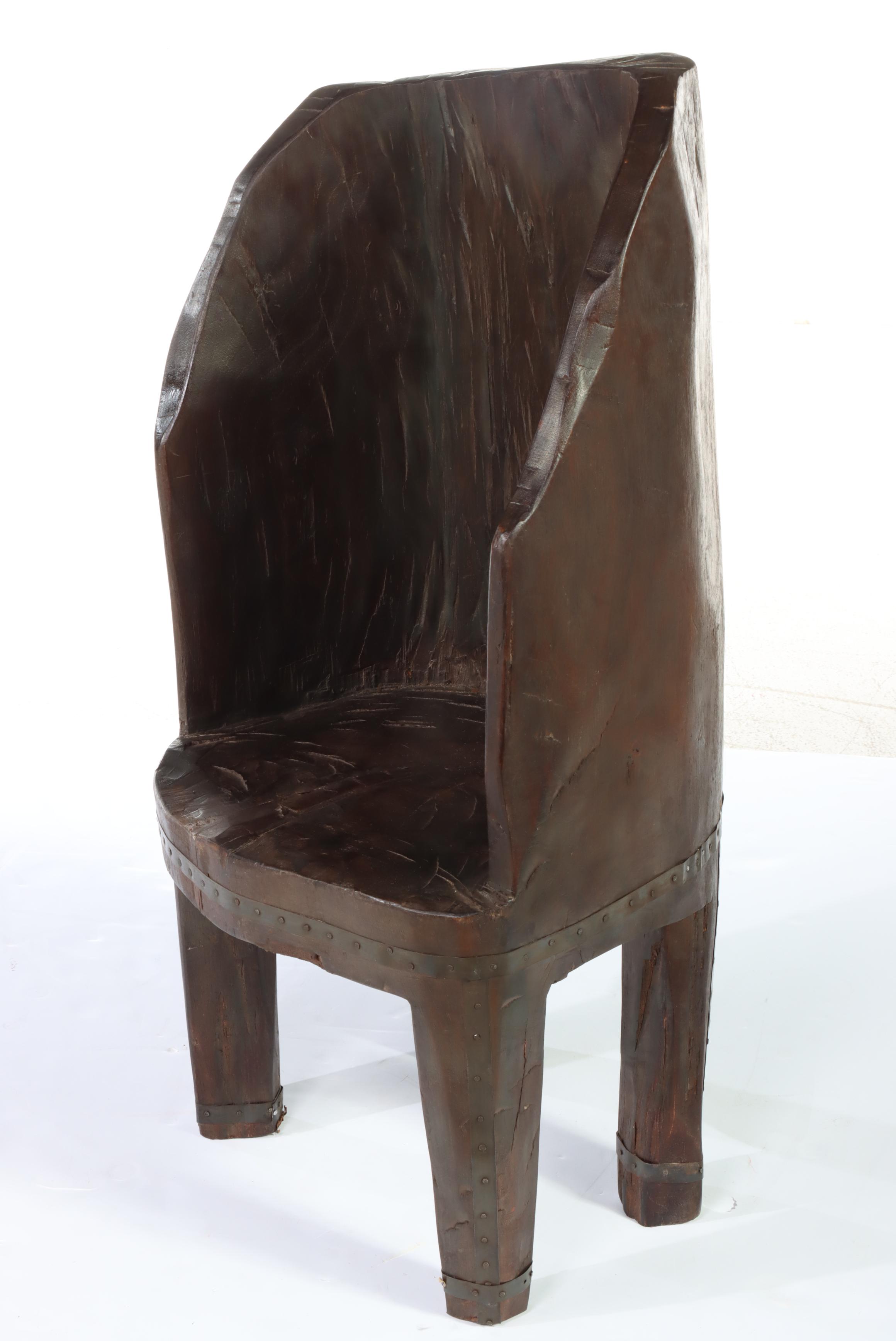 Nagaland (India) Carved Log Chair