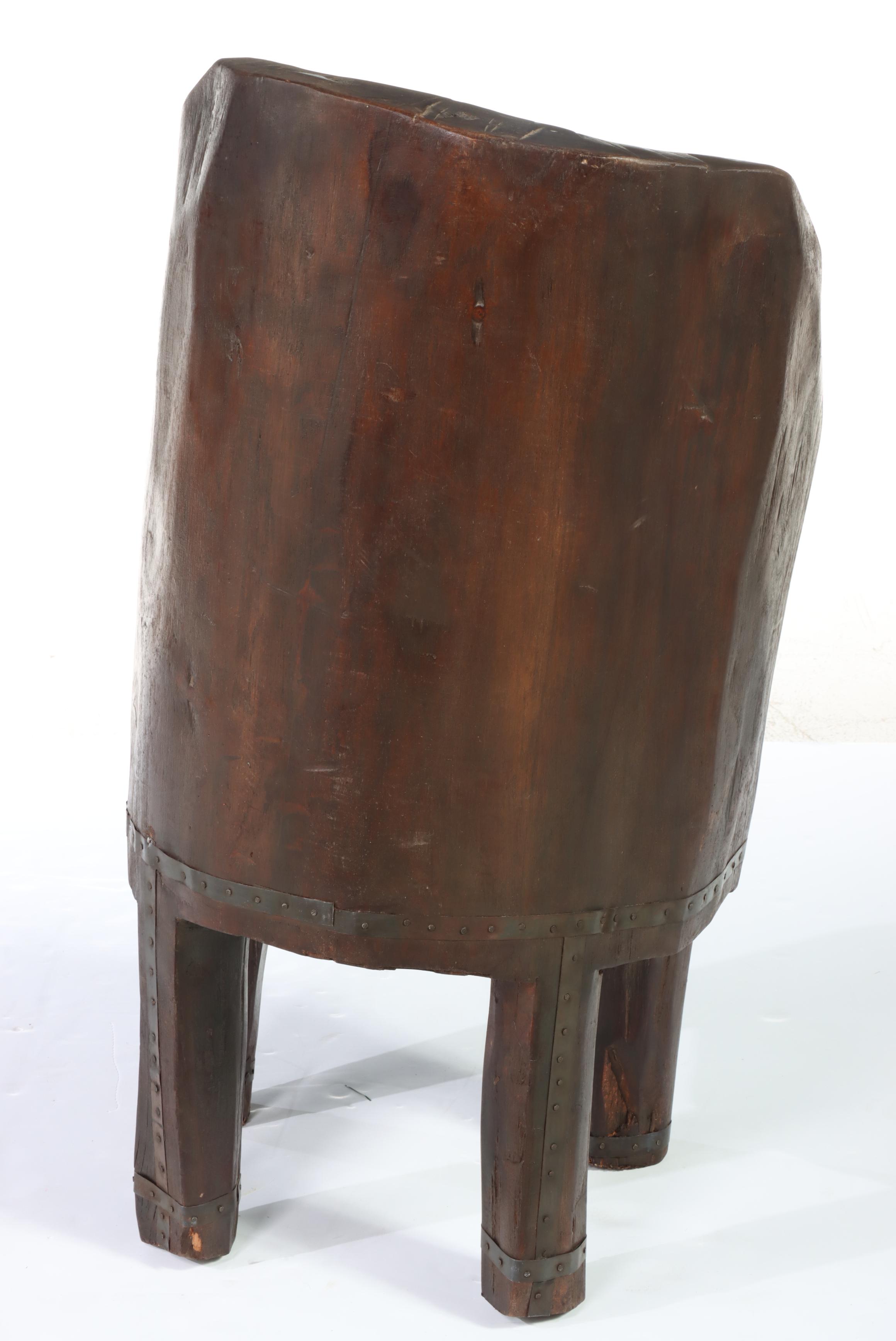 Nagaland (India) Carved Log Chair