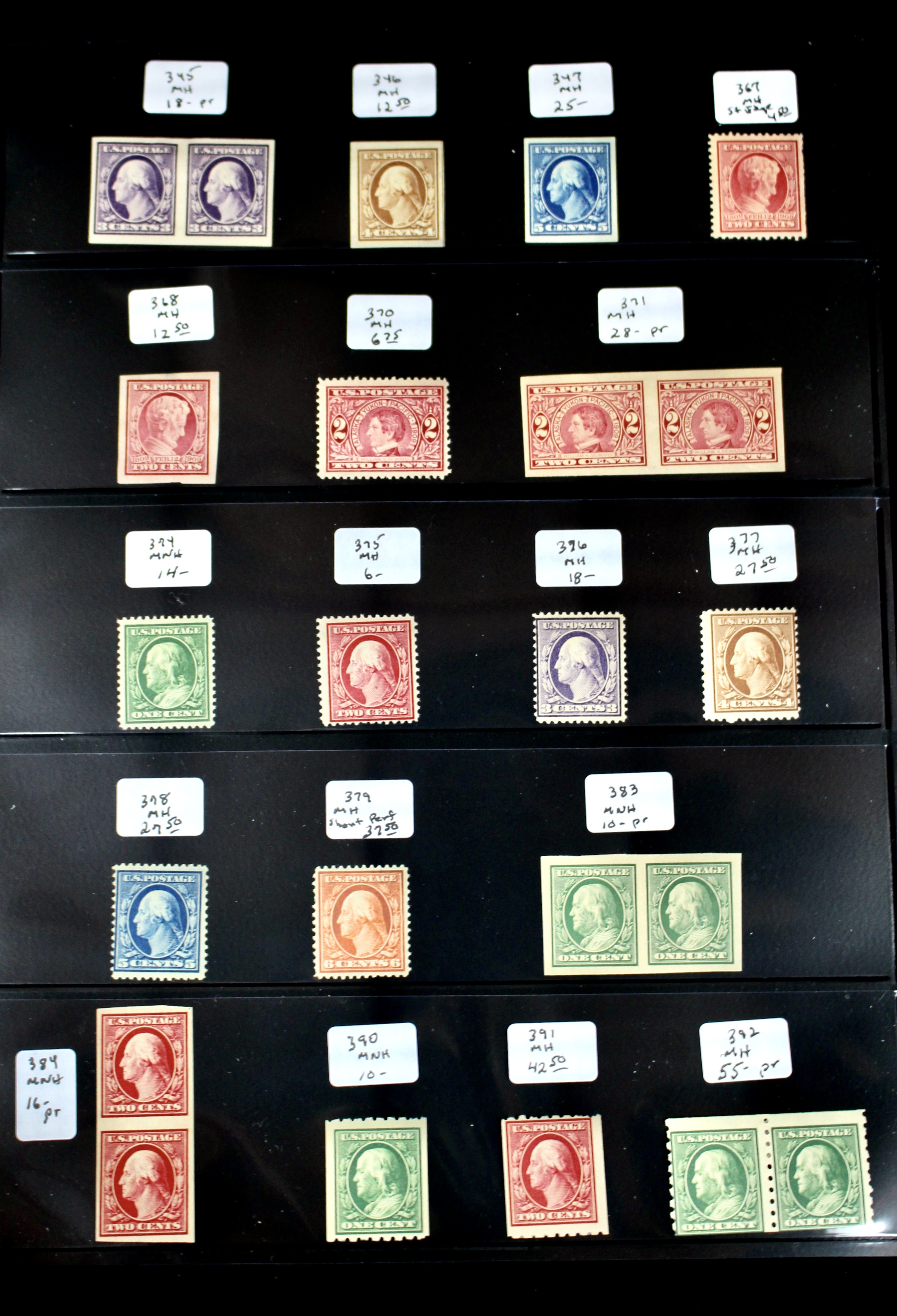 Twenty-Four Mint and MNH U.S. Postage Stamps