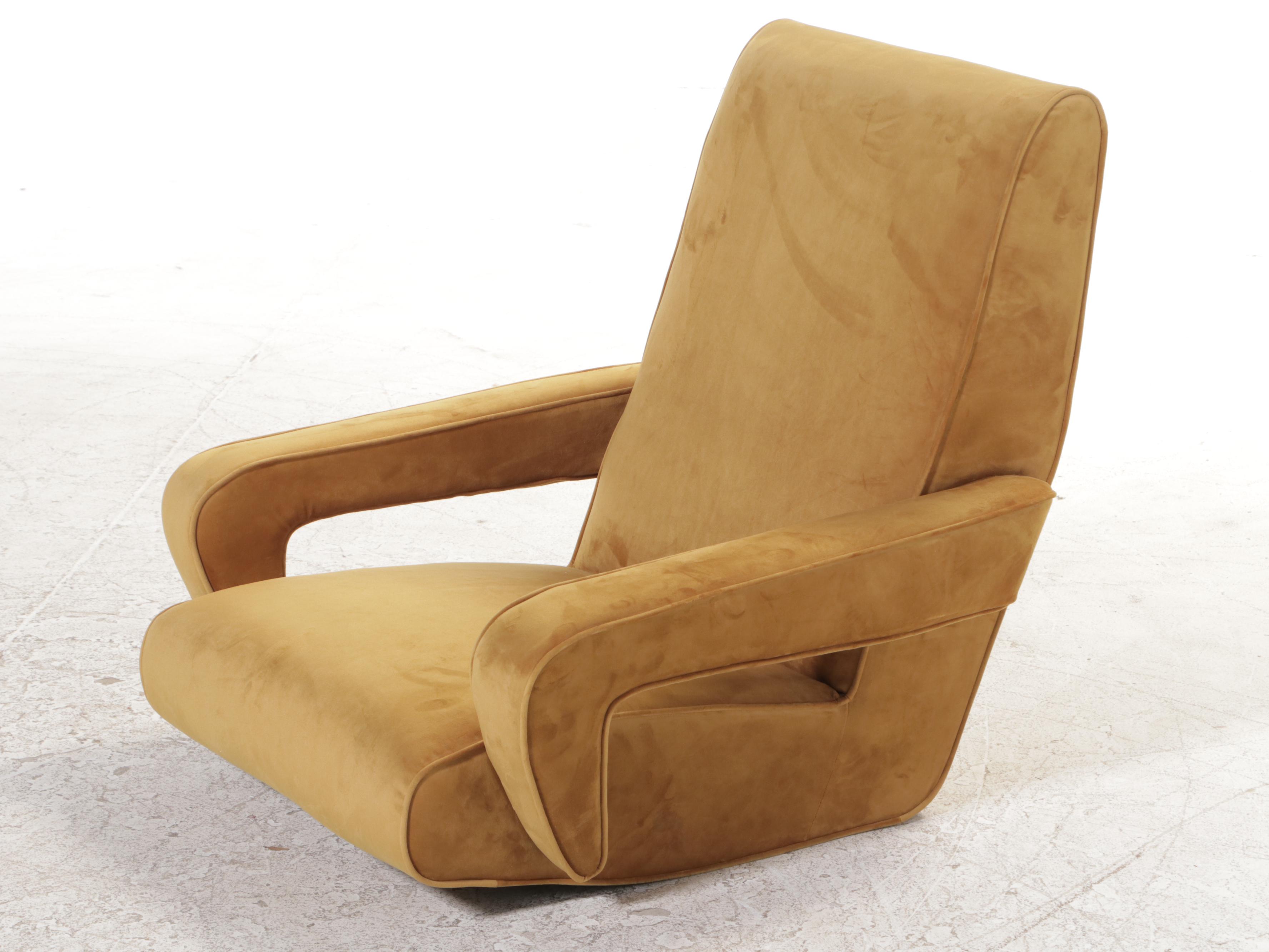 Matthew Izzo Home "Conrad" Lounge Chair with Metal Base