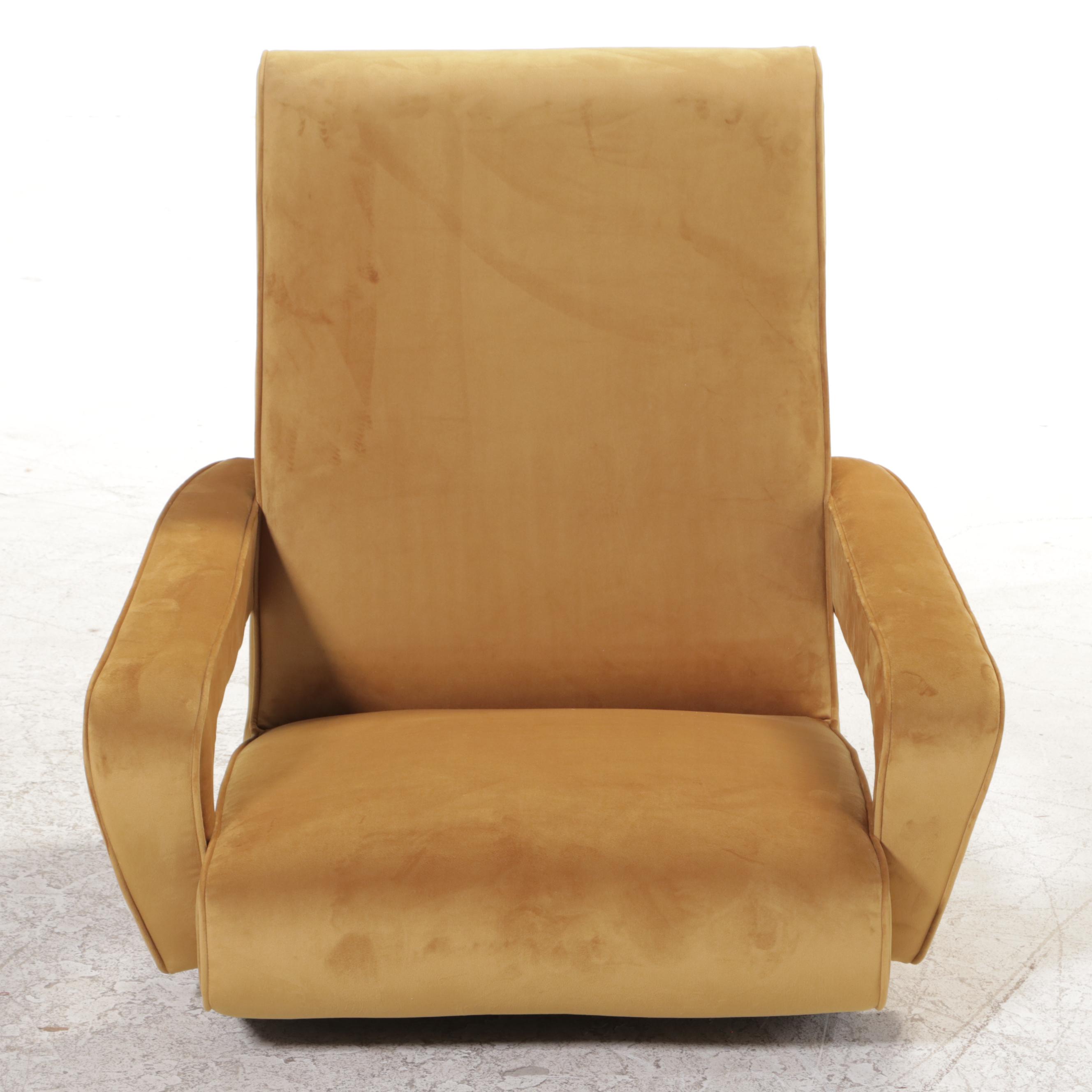Matthew Izzo Home "Conrad" Lounge Chair with Metal Base