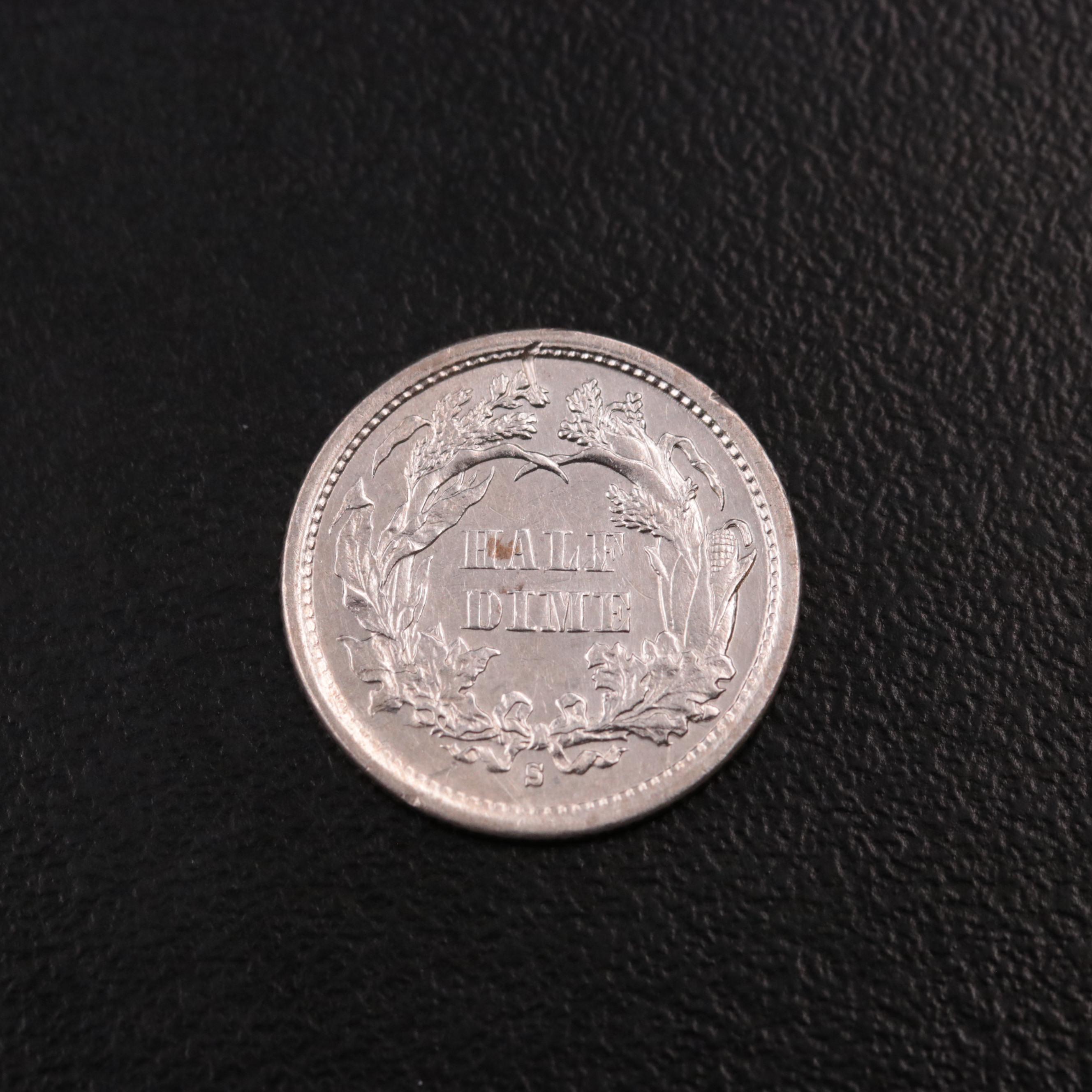 1872-S Liberty Seated Silver Half Dime