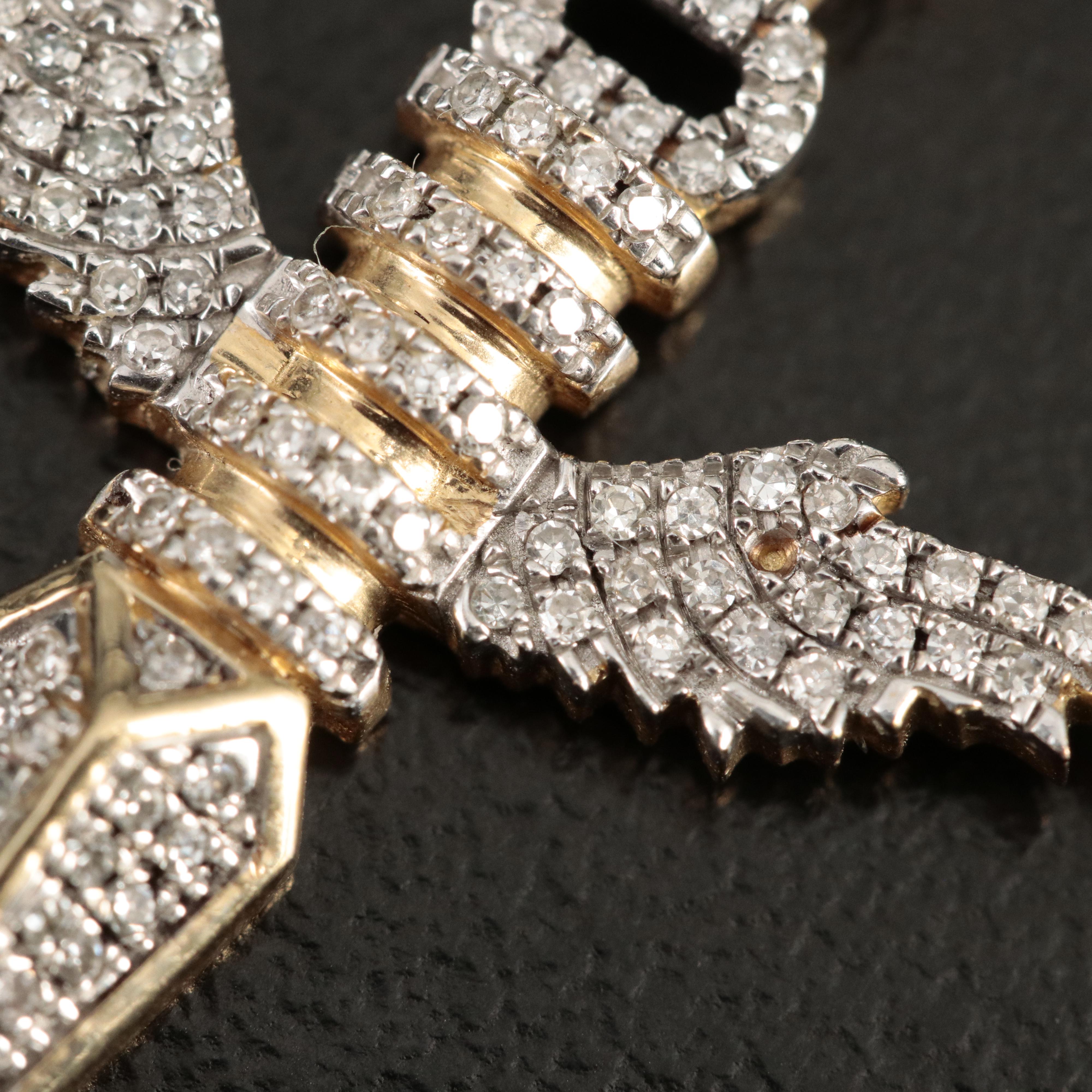 10K 0.23 CTW Diamond Winged Dagger Pendant