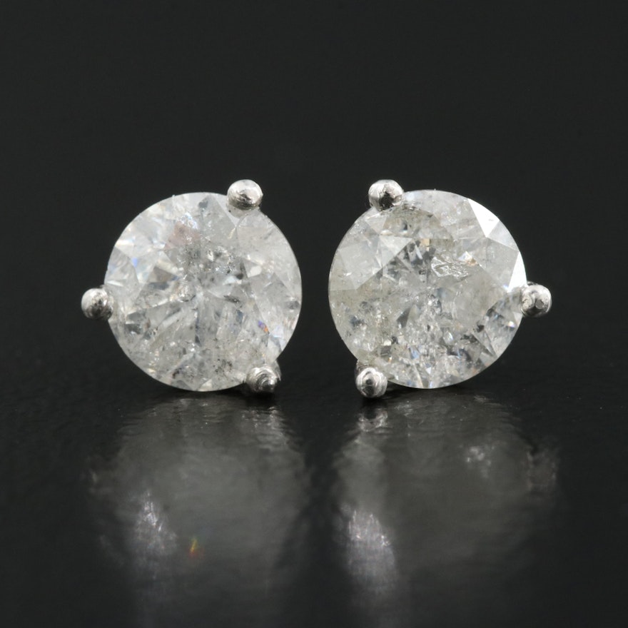Platinum 1.29 CTW Diamond Stud Earrings