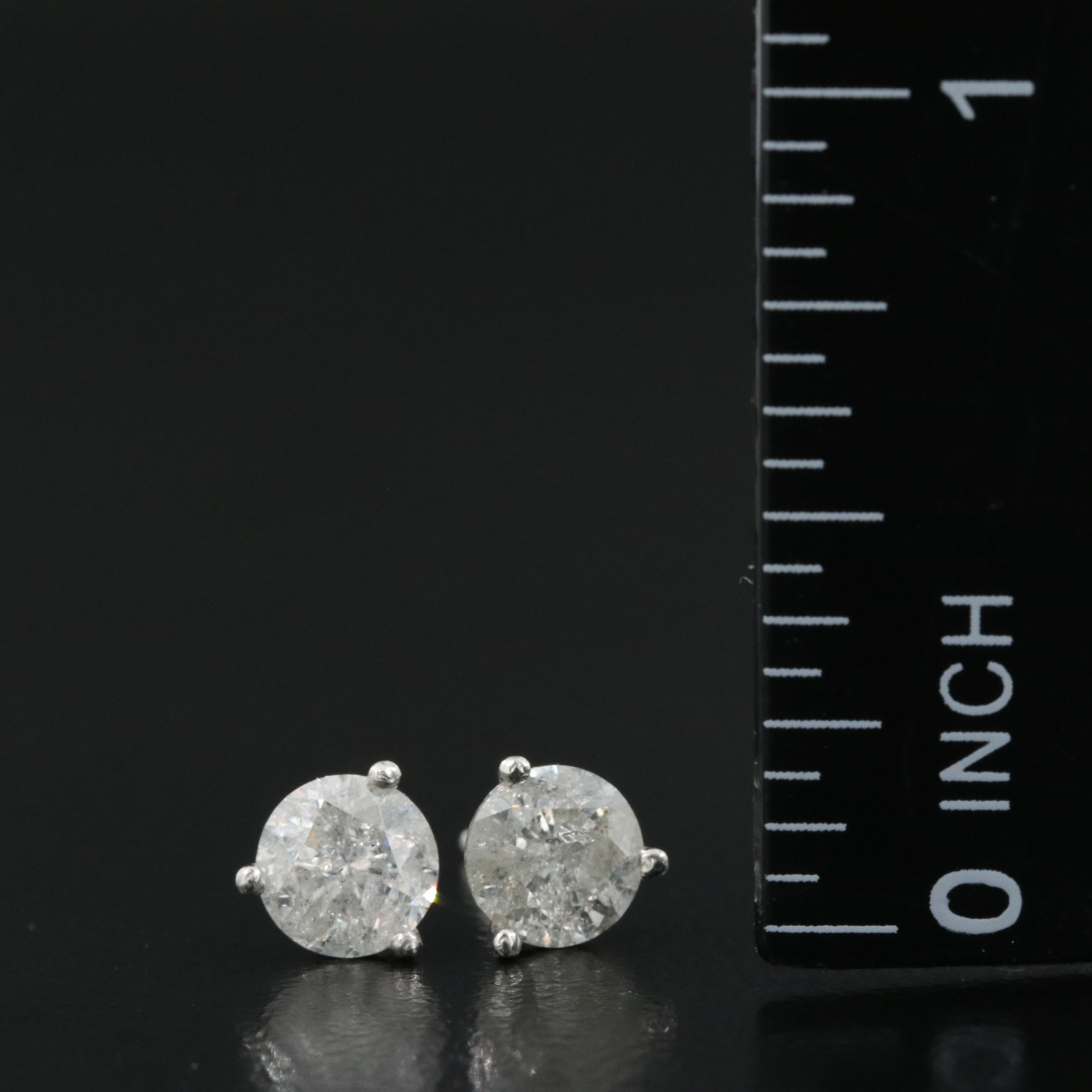 Platinum 1.29 CTW Diamond Stud Earrings