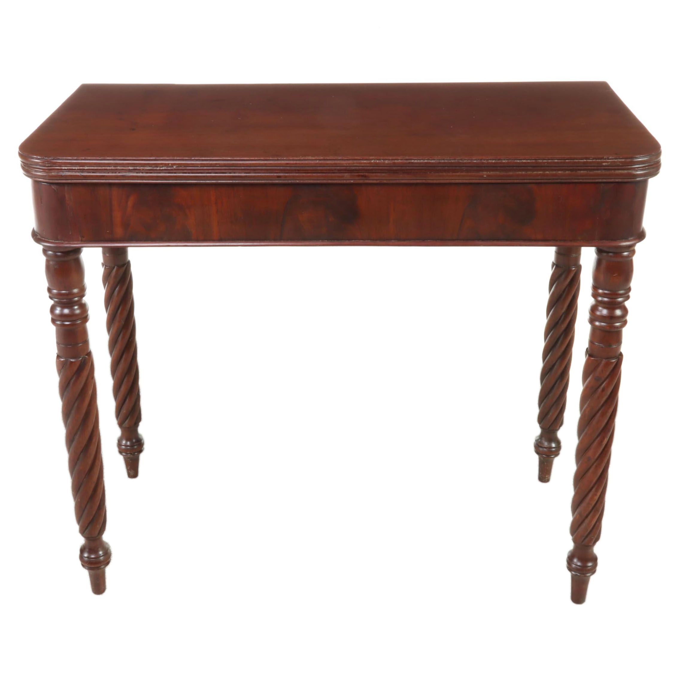 Late Federal Flame Mahogany Games Table, circa 1830