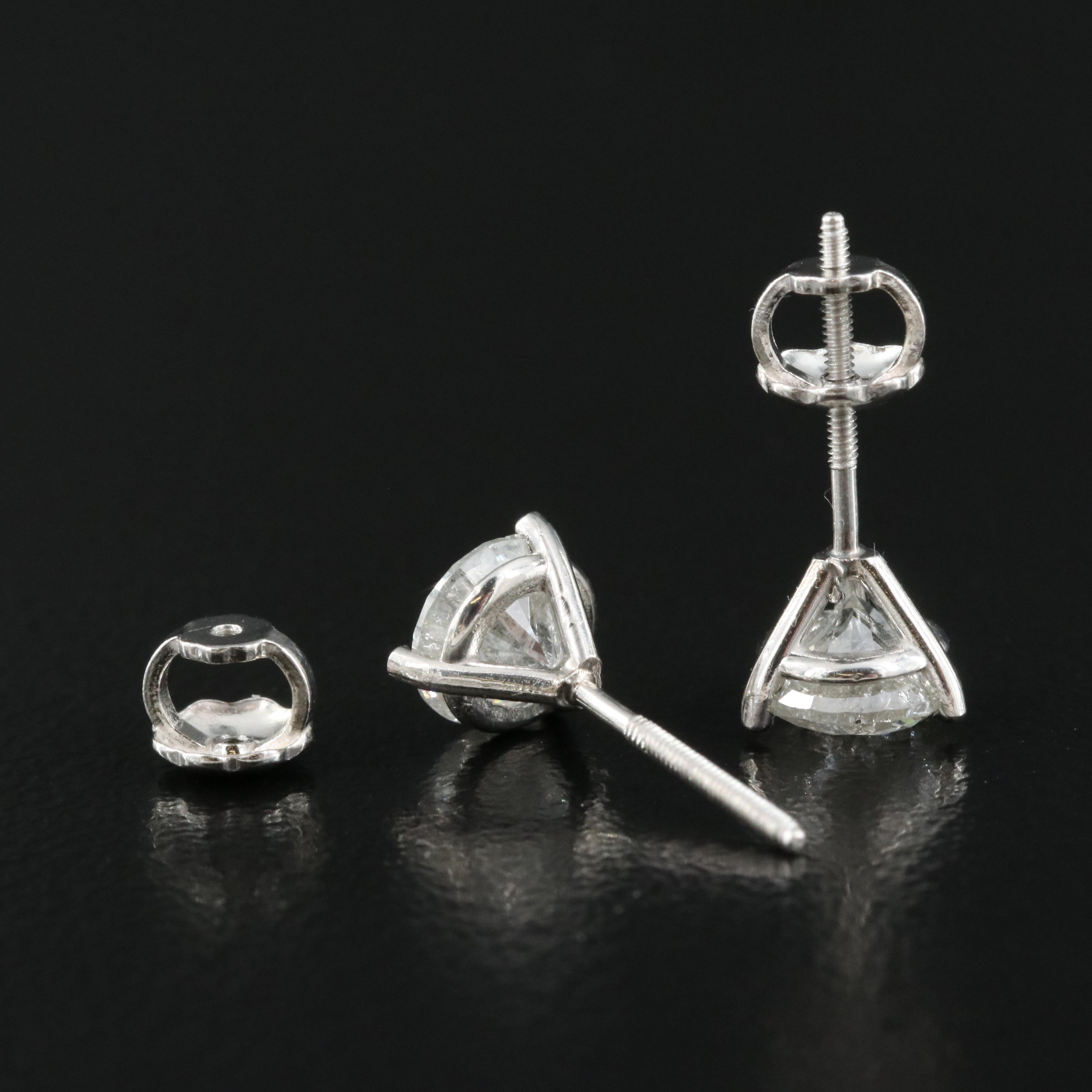 Platinum 1.29 CTW Diamond Stud Earrings