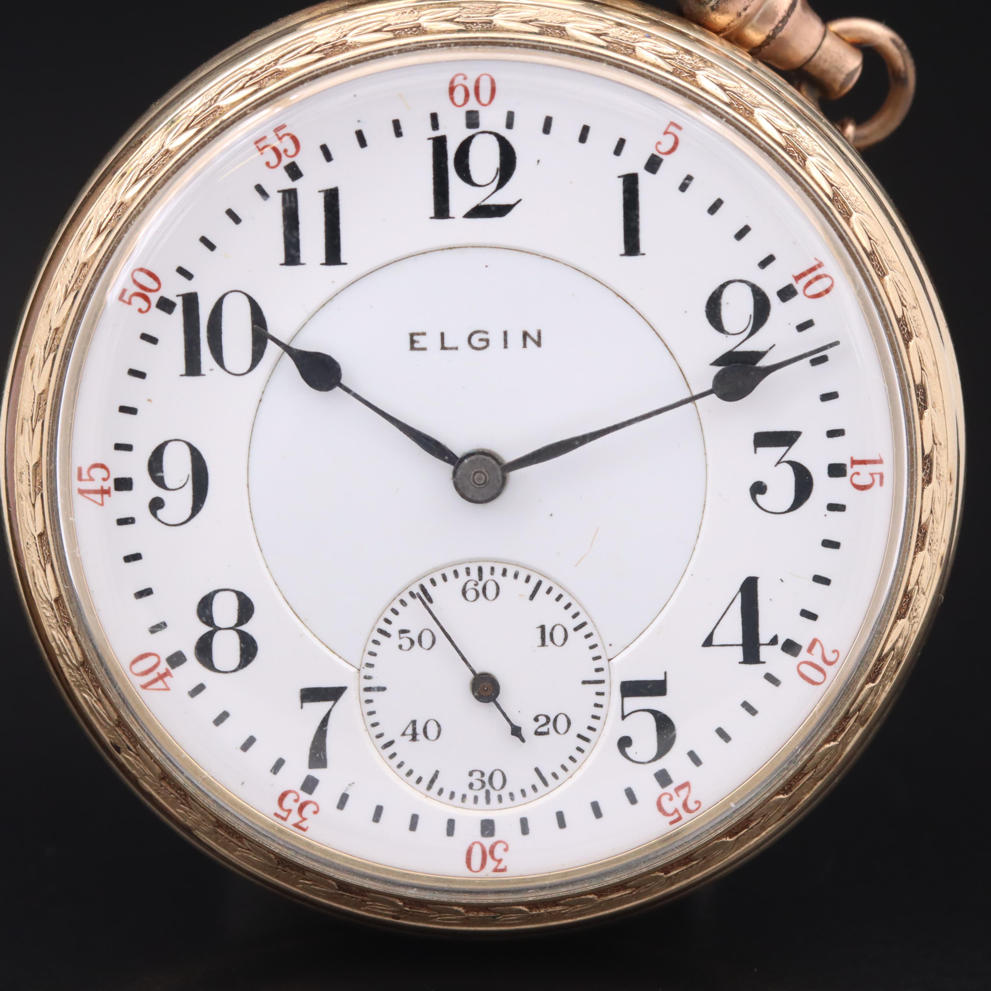 1911 Elgin Railroad B.W. Raymond Pocket Watch with Chatelaine