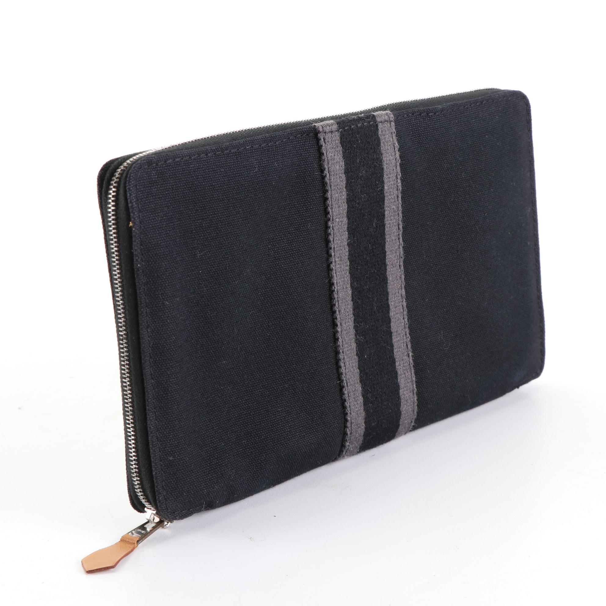 Hermès Perth GM Zip Around Wallet Organizer in Canvas