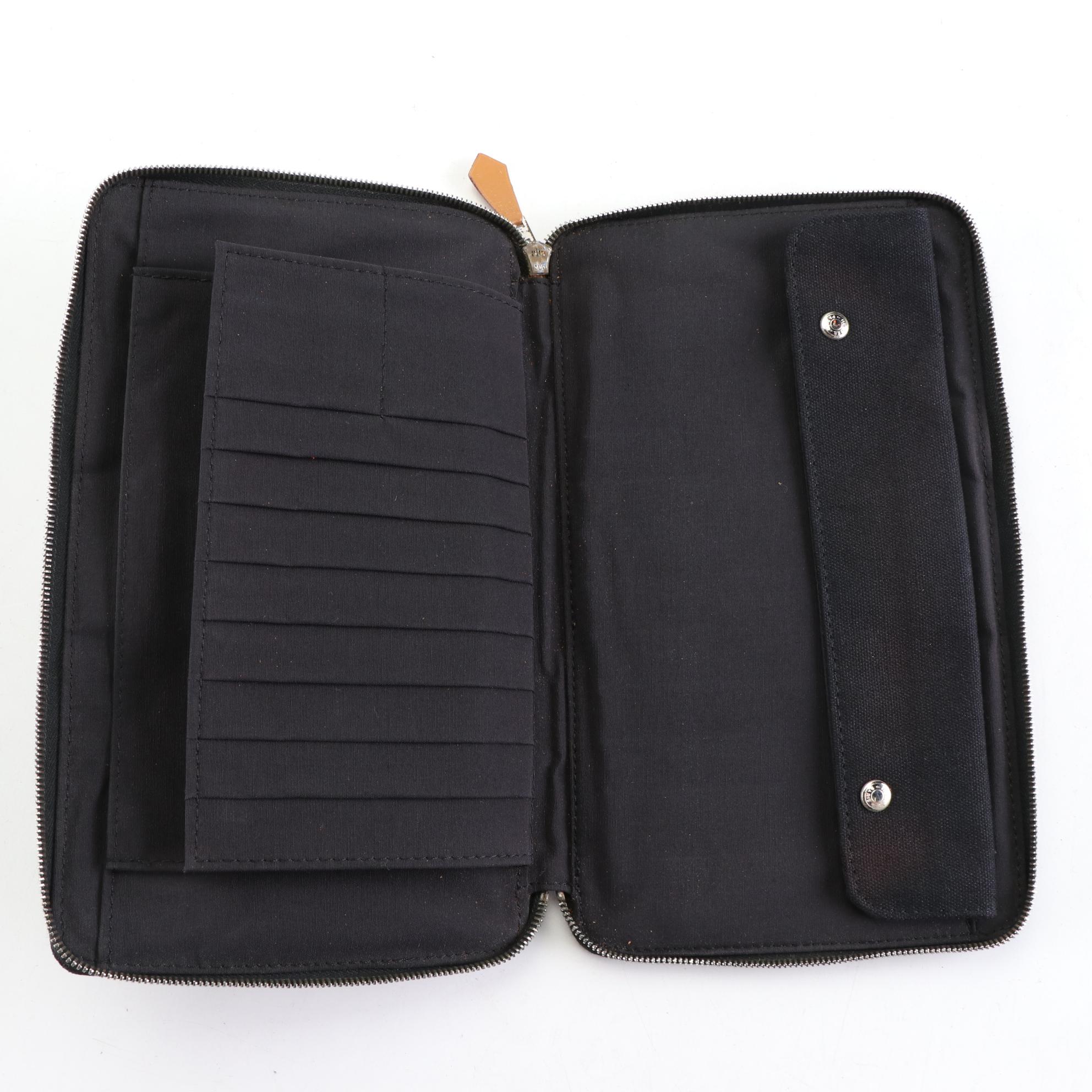 Hermès Perth GM Zip Around Wallet Organizer in Canvas