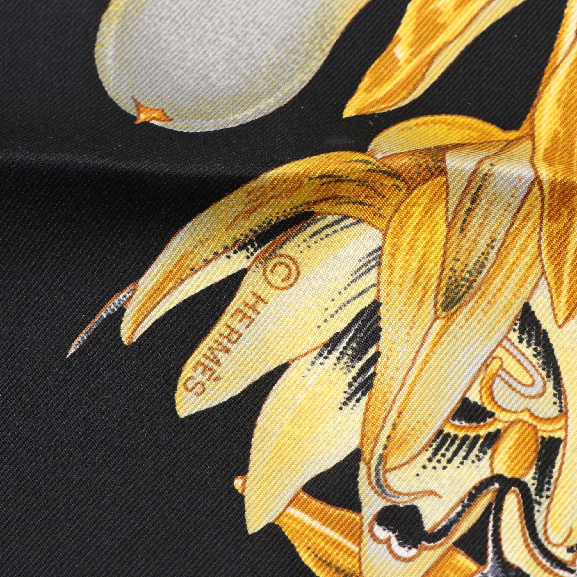 Hermès "Passiflores" Scarf 90 in Silk Twill