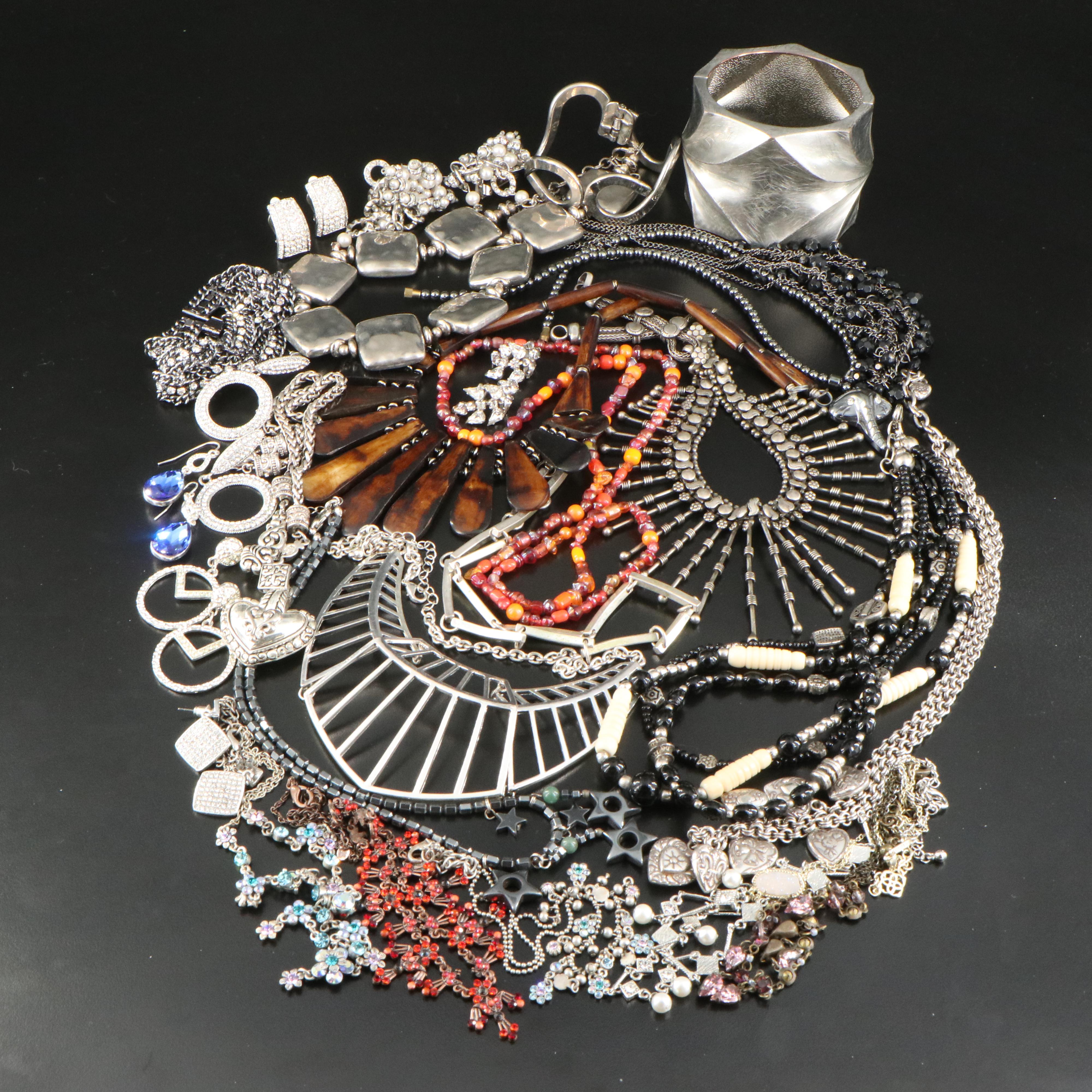 Jewelry Grouping Including Kendra Scott, Bone, Rhinestone and Faux Pearl