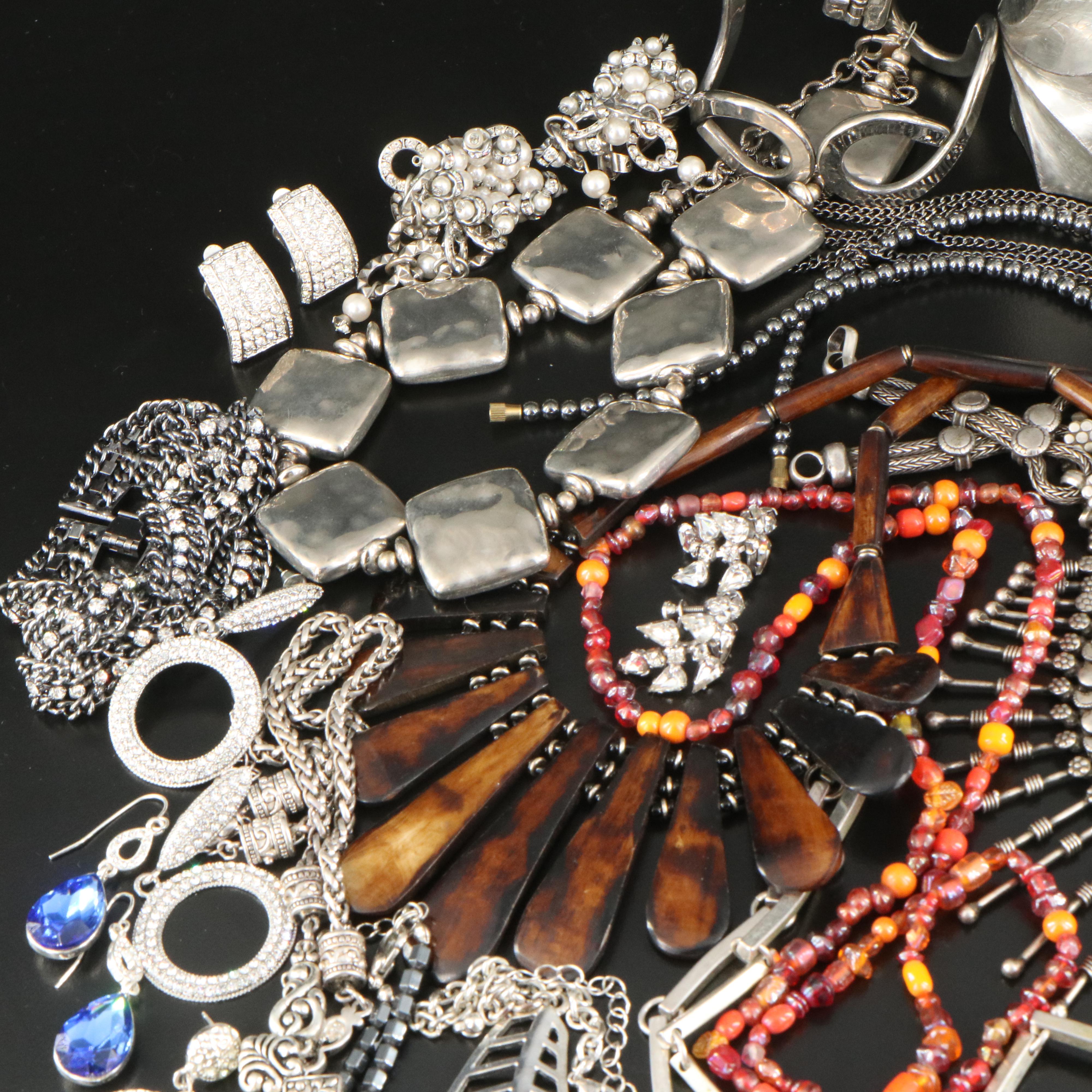 Jewelry Grouping Including Kendra Scott, Bone, Rhinestone and Faux Pearl