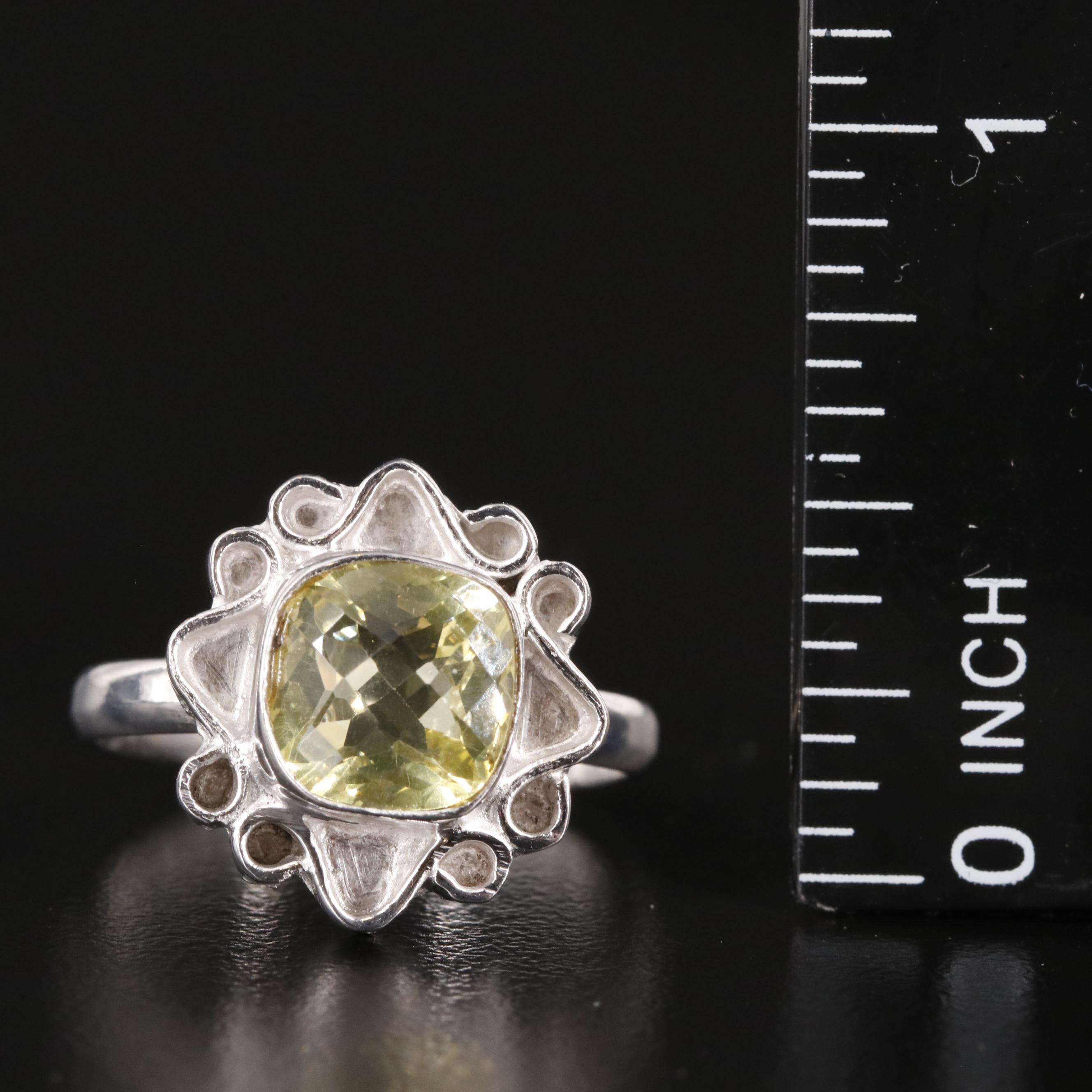Citrine Floral Ring
