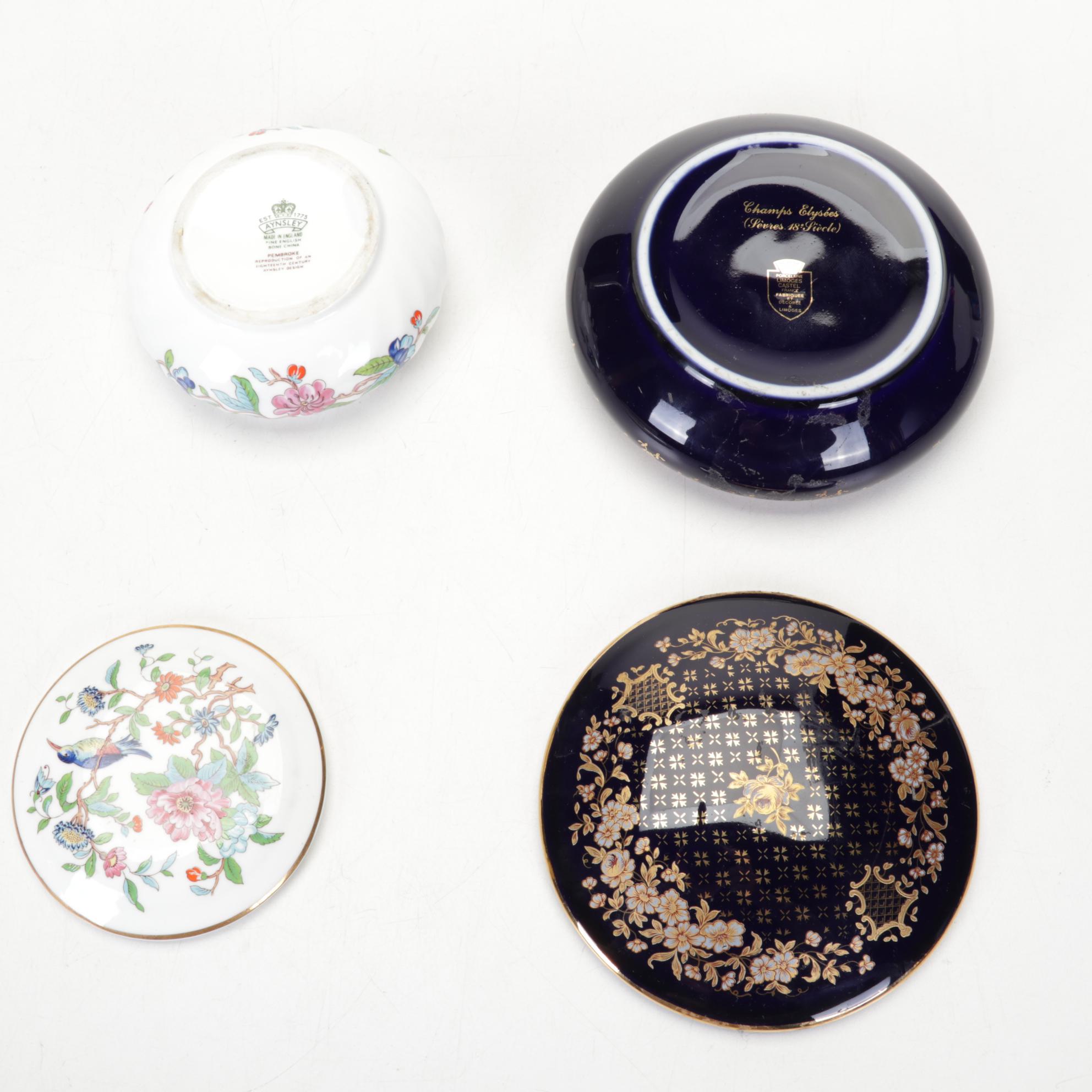 Schumann Compote with Limoges and Other European Porcelain Tableware and Boxes