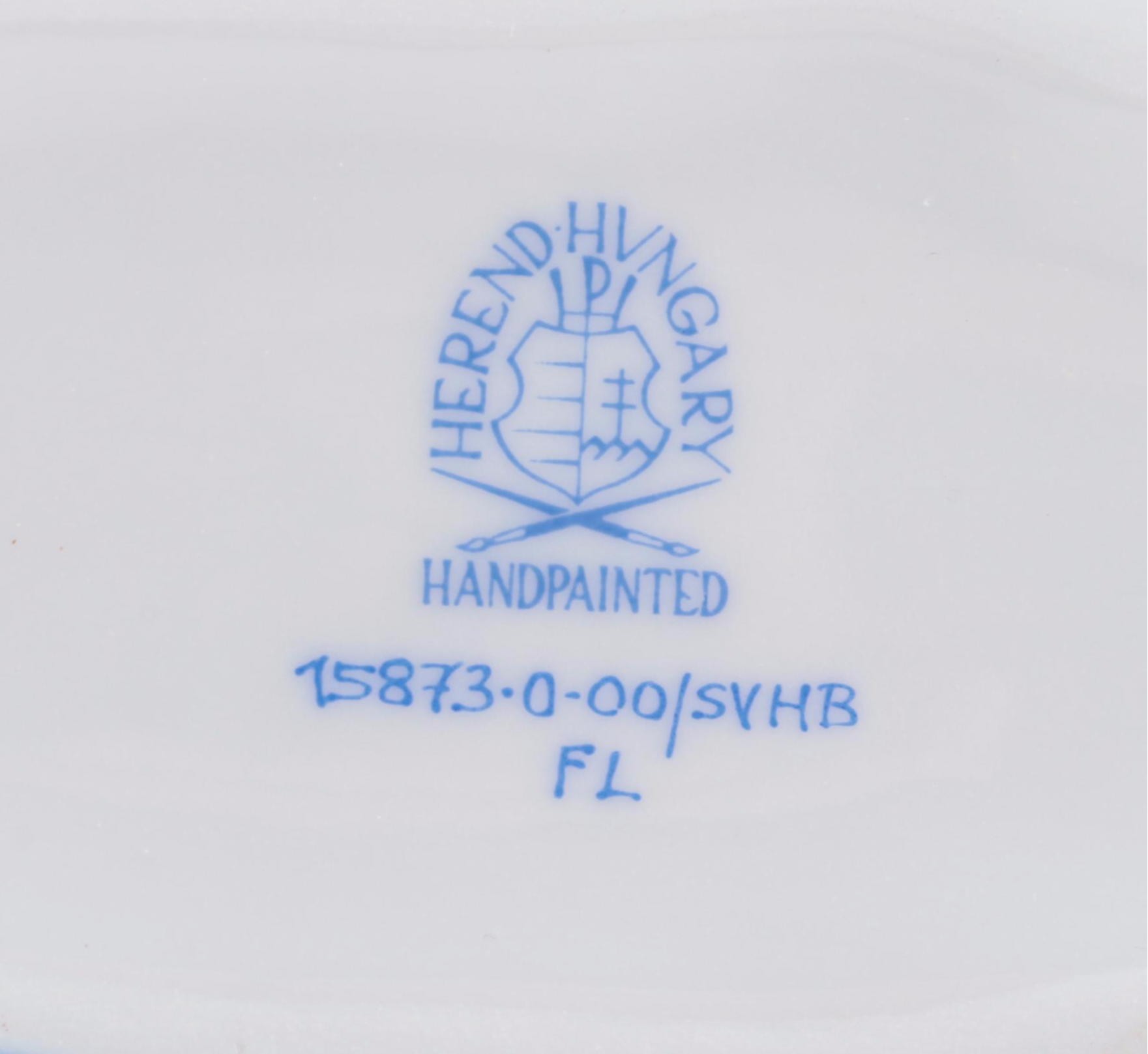 Herend Blue Fishnet with Gold "Yorkshire Terrier" Porcelain Figurine