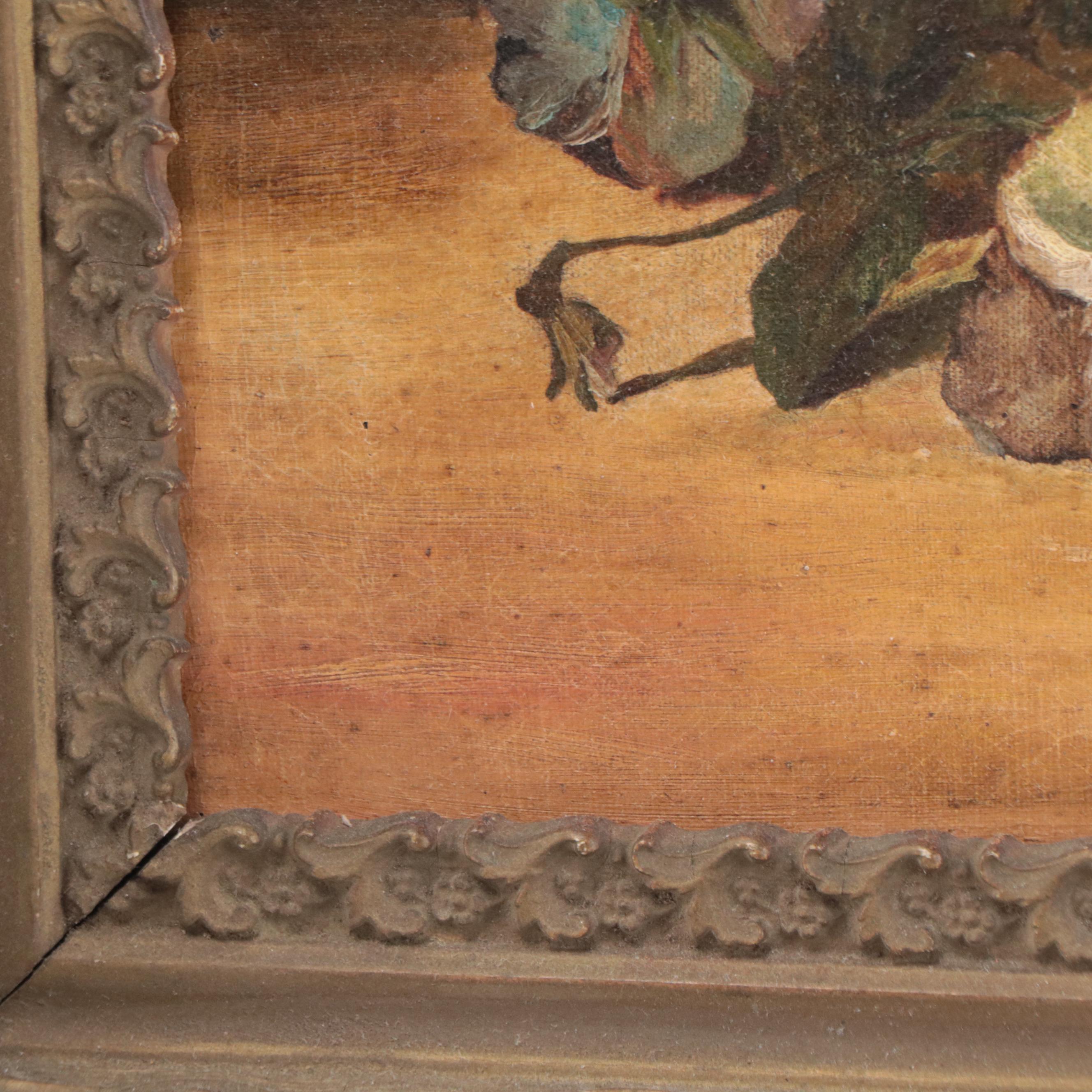 Kittie Griswell Floral Still Life Oil Painting of Pansies, Circa 1900