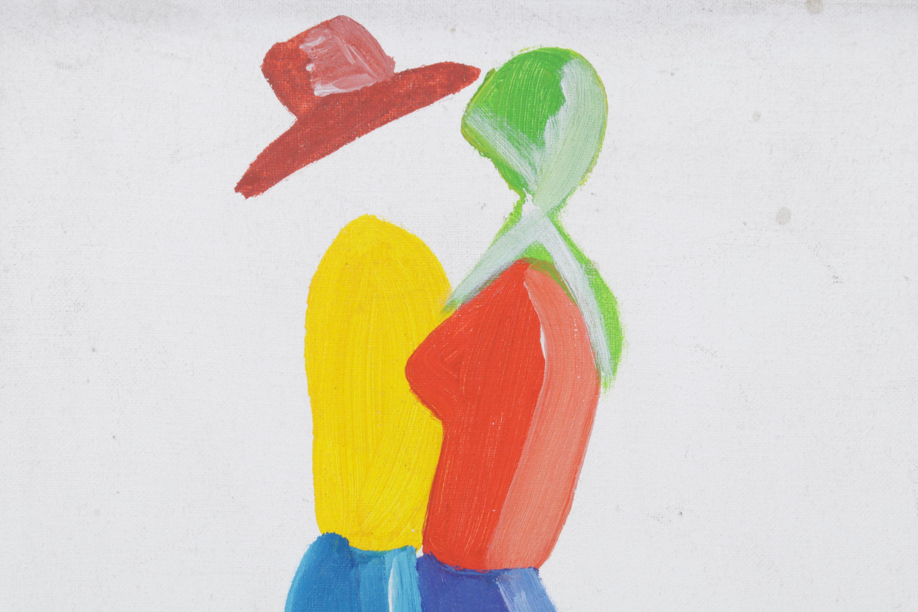 Headley Thompson Jamaican Folk Art Acrylic Painting, 1988