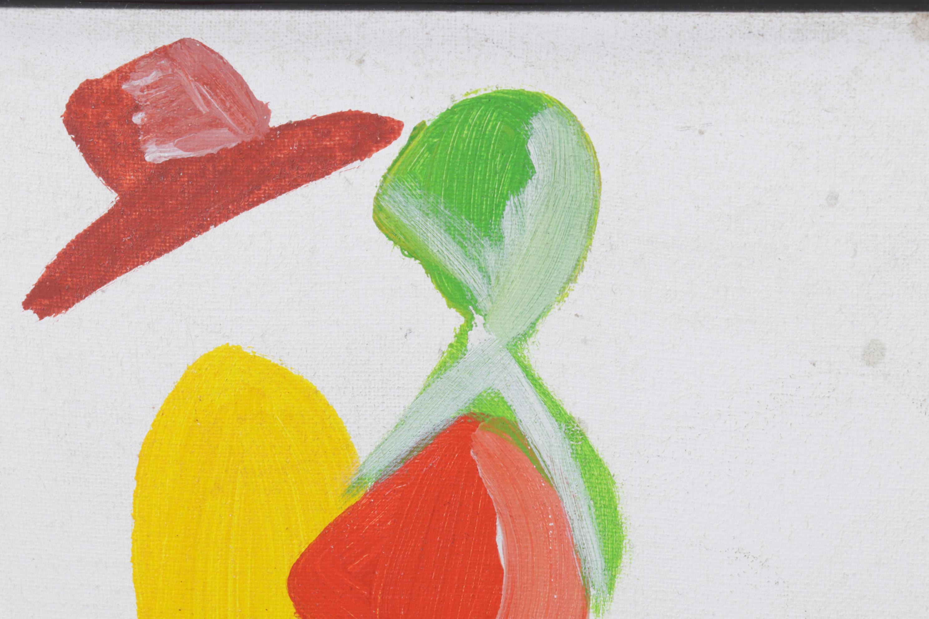 Headley Thompson Jamaican Folk Art Acrylic Painting, 1988