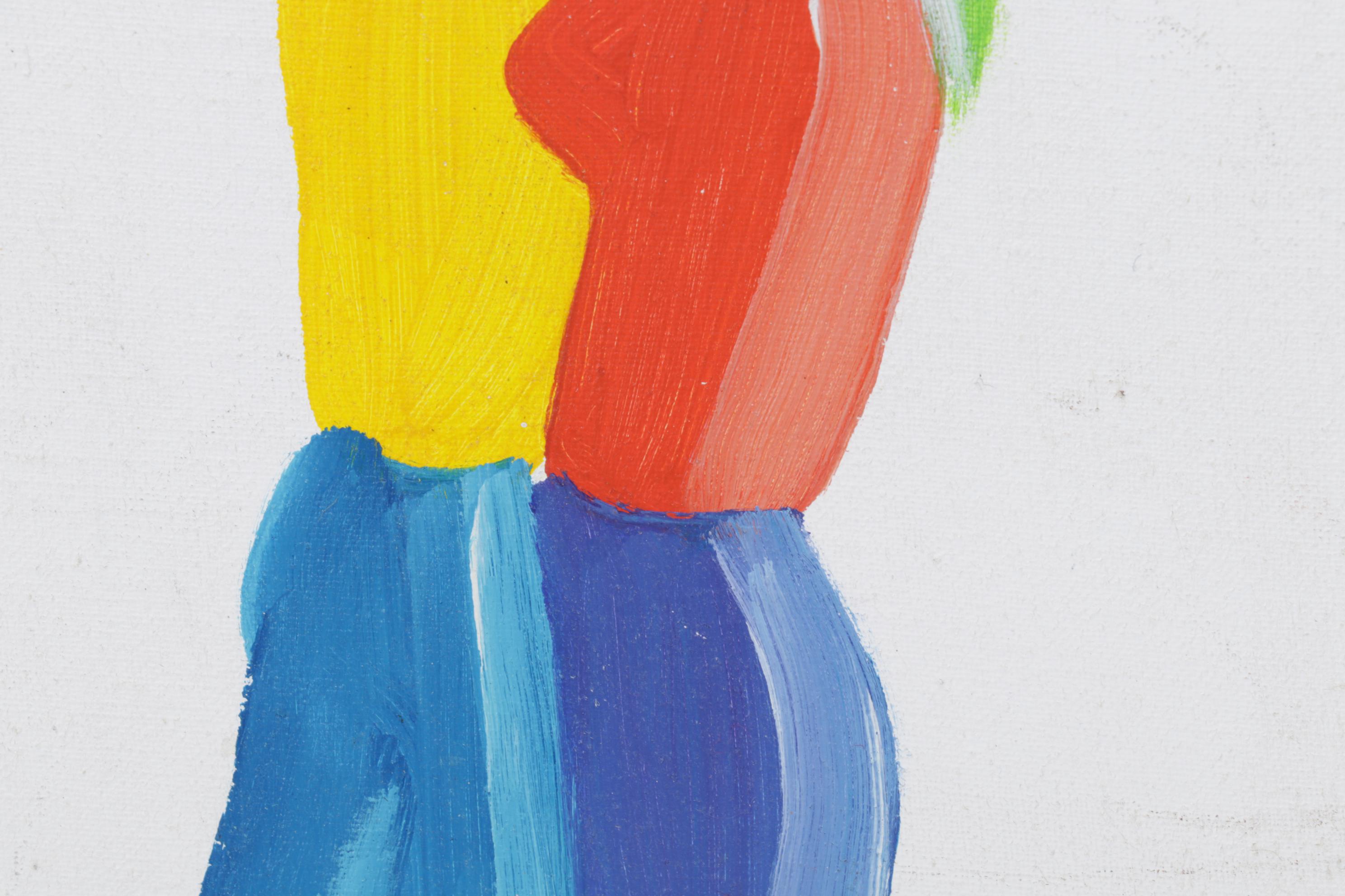 Headley Thompson Jamaican Folk Art Acrylic Painting, 1988