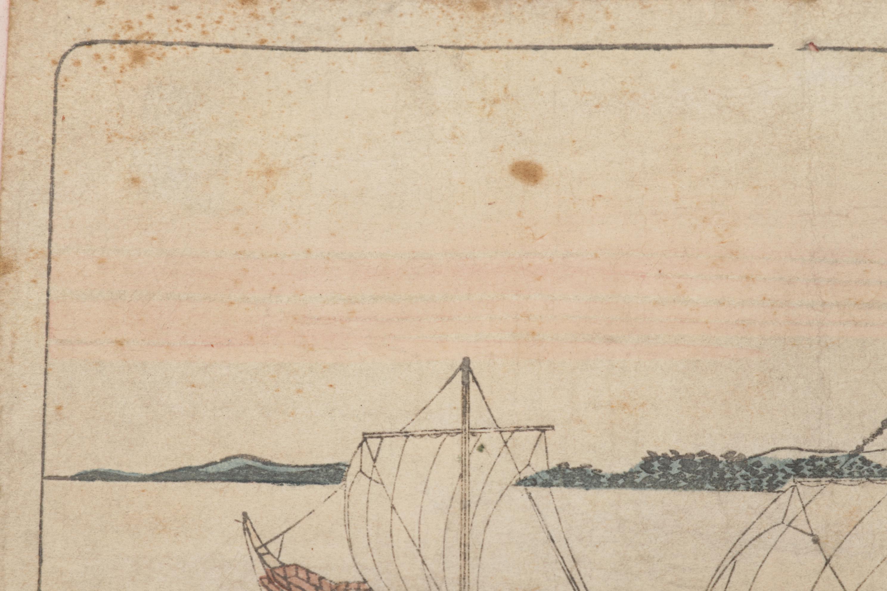 Maritime Woodblock After Katsushika Hokusai "Maisaka"