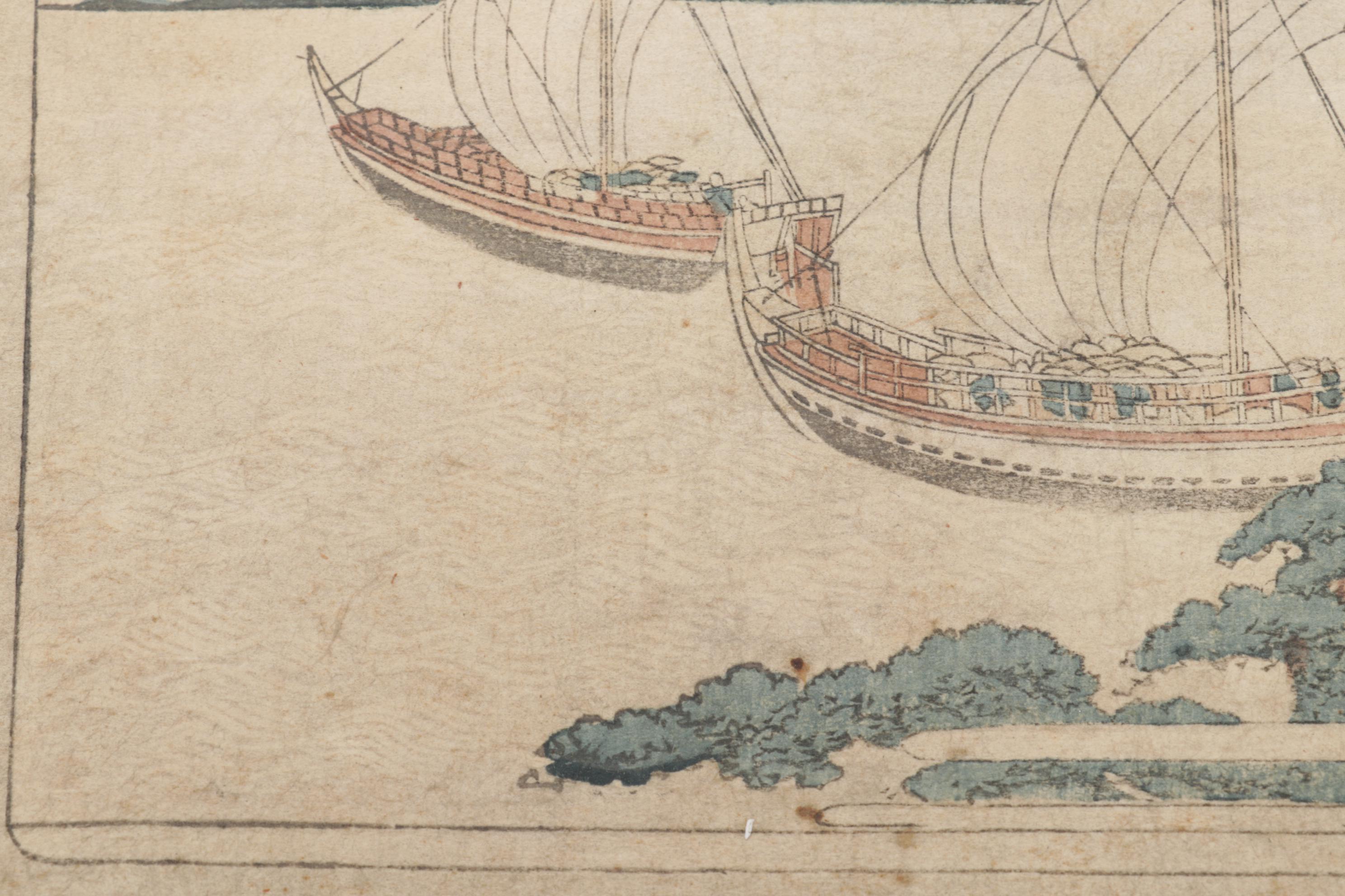 Maritime Woodblock After Katsushika Hokusai "Maisaka"