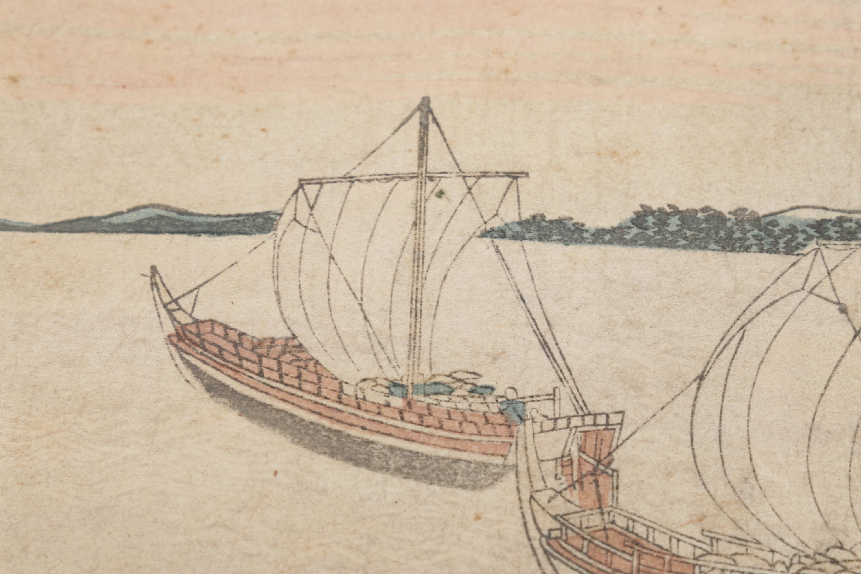 Maritime Woodblock After Katsushika Hokusai "Maisaka"