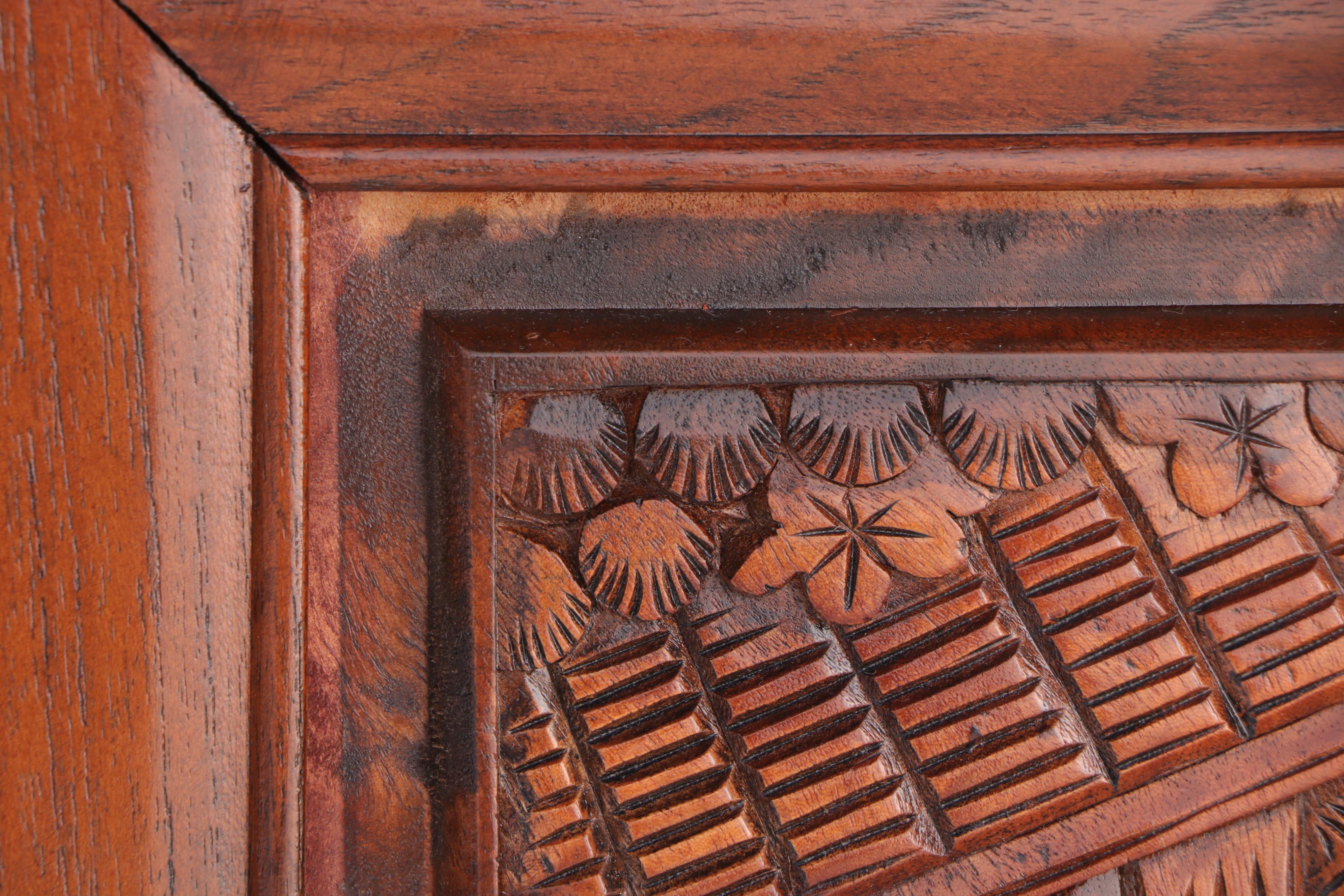 East Asian Carved Hardwood Illuminated China Cabinet