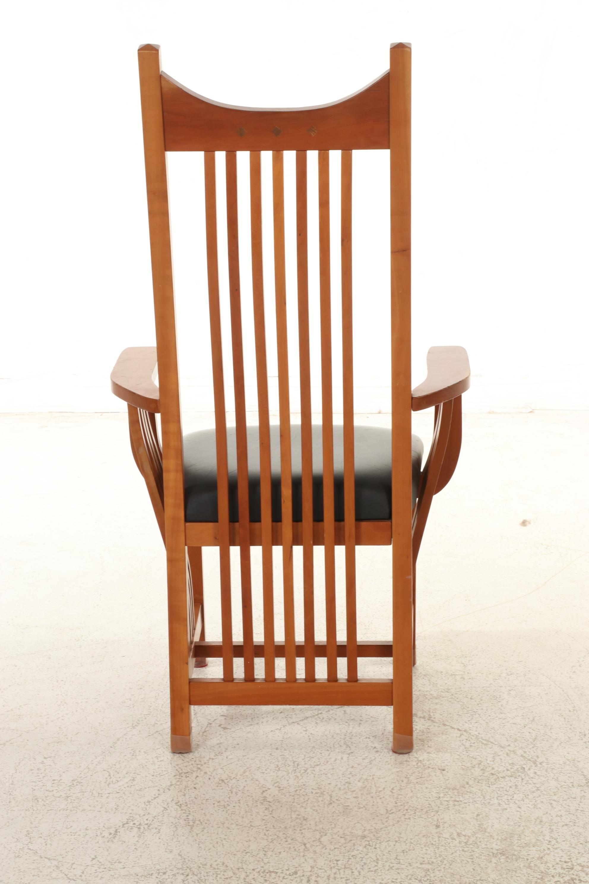 Pair of Mission Style Cherrywood Armchairs