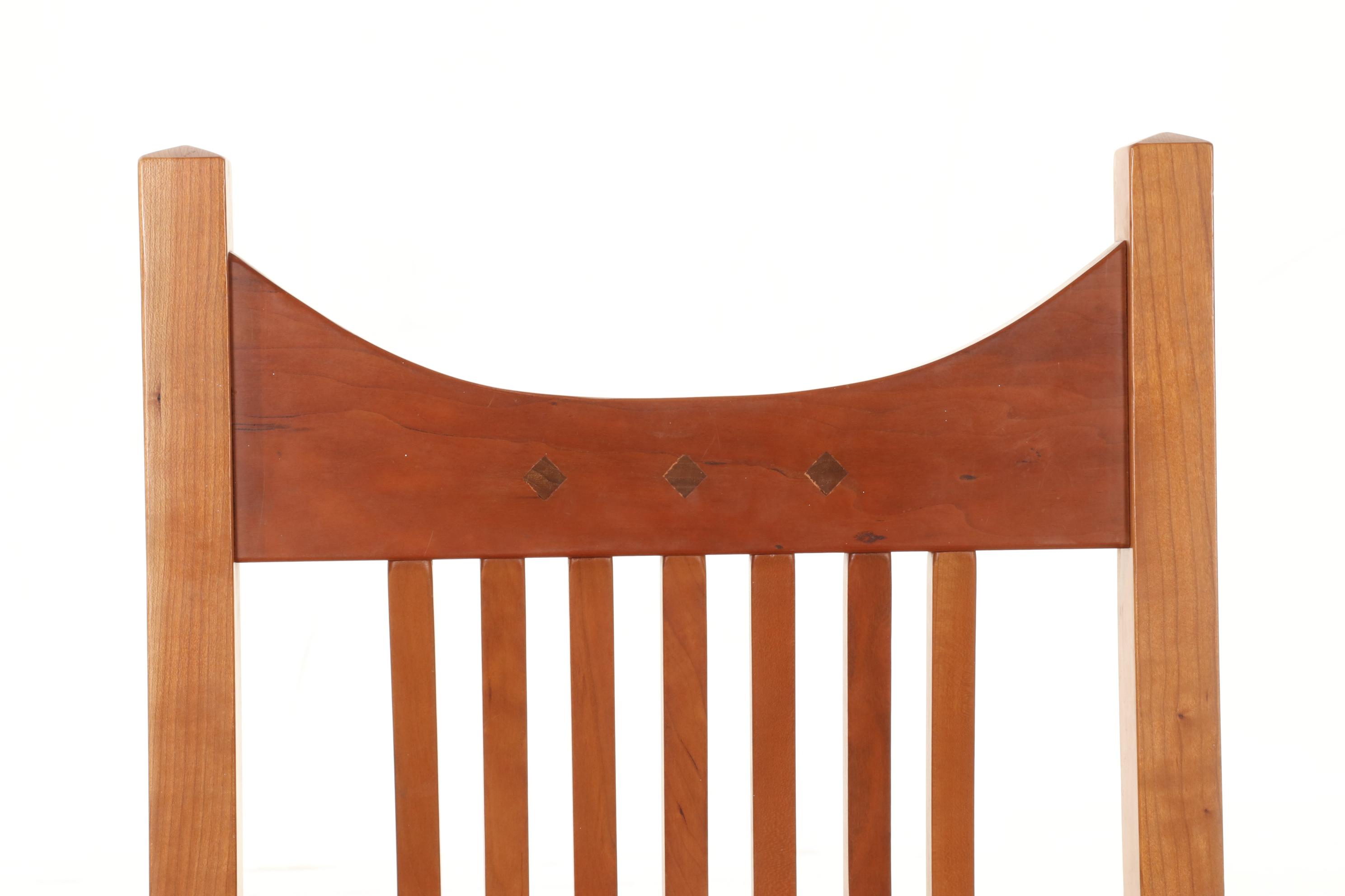 Pair of Mission Style Cherrywood Armchairs