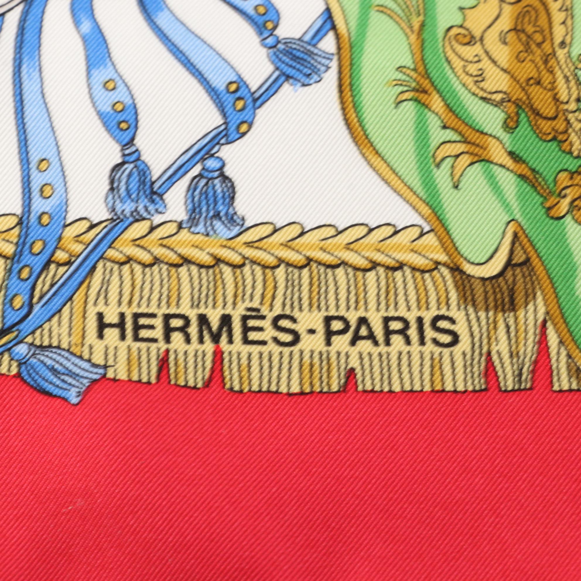 Hermès "Caparacons de la France et de L'Inde" Silk Twill Scarf 90