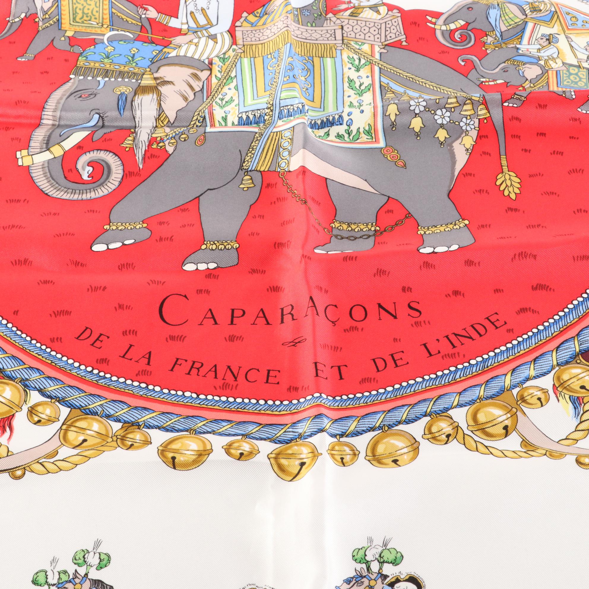 Hermès "Caparacons de la France et de L'Inde" Silk Twill Scarf 90