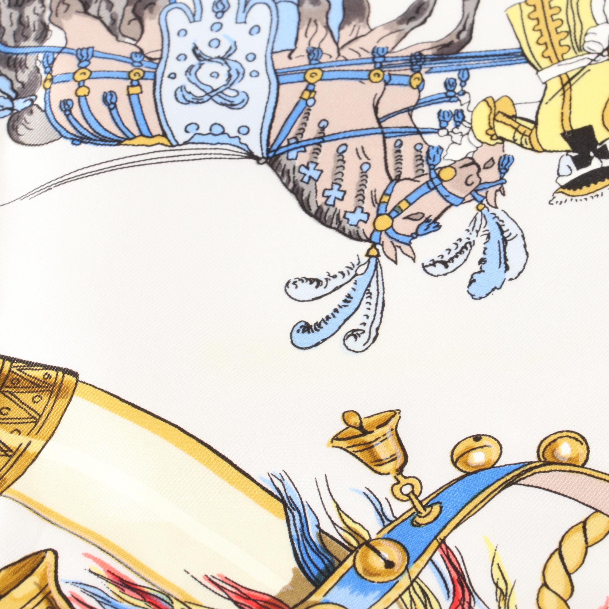 Hermès "Caparacons de la France et de L'Inde" Silk Twill Scarf 90