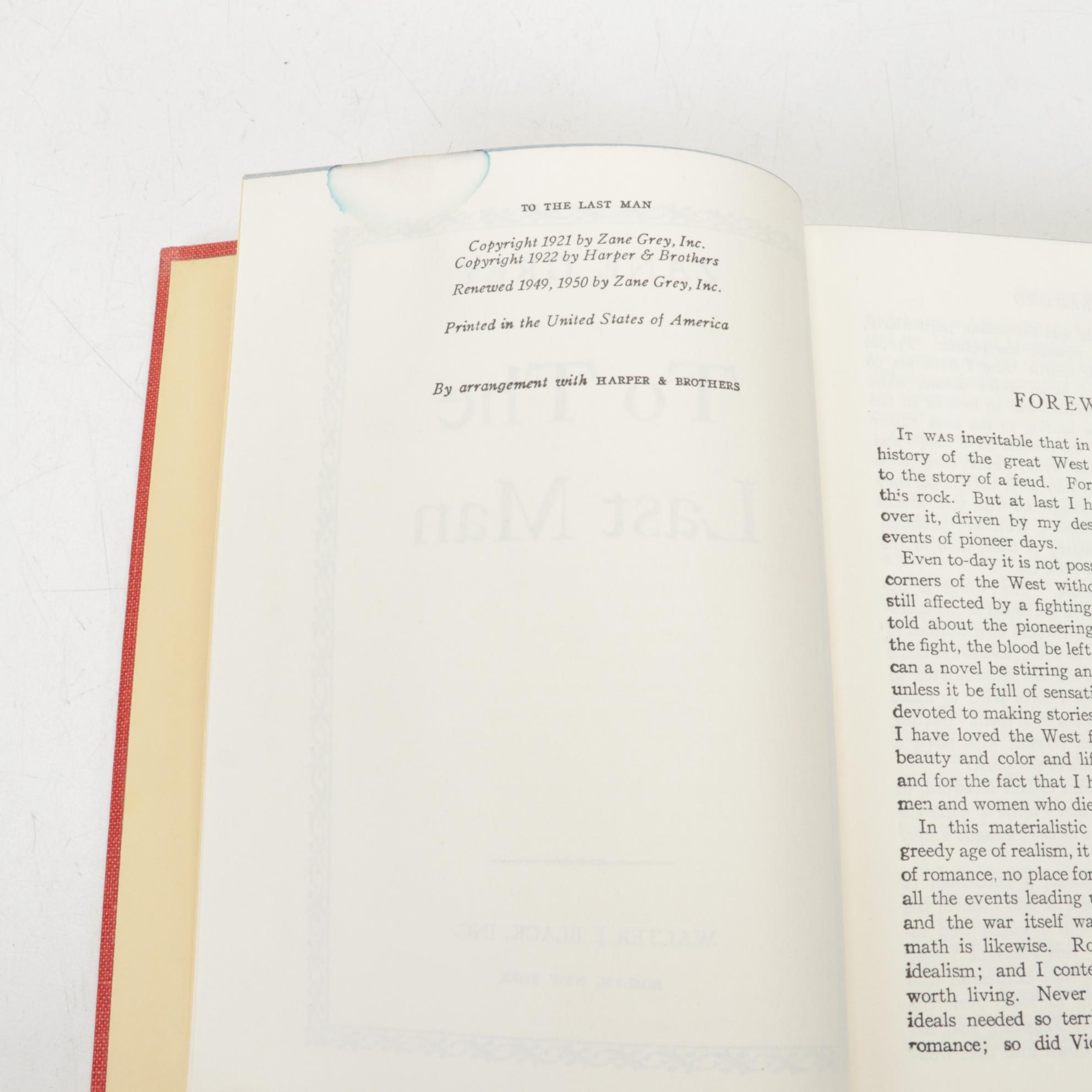 "Riders of the Purple Sage" and More Books by Zane Grey, Mid-20th Century