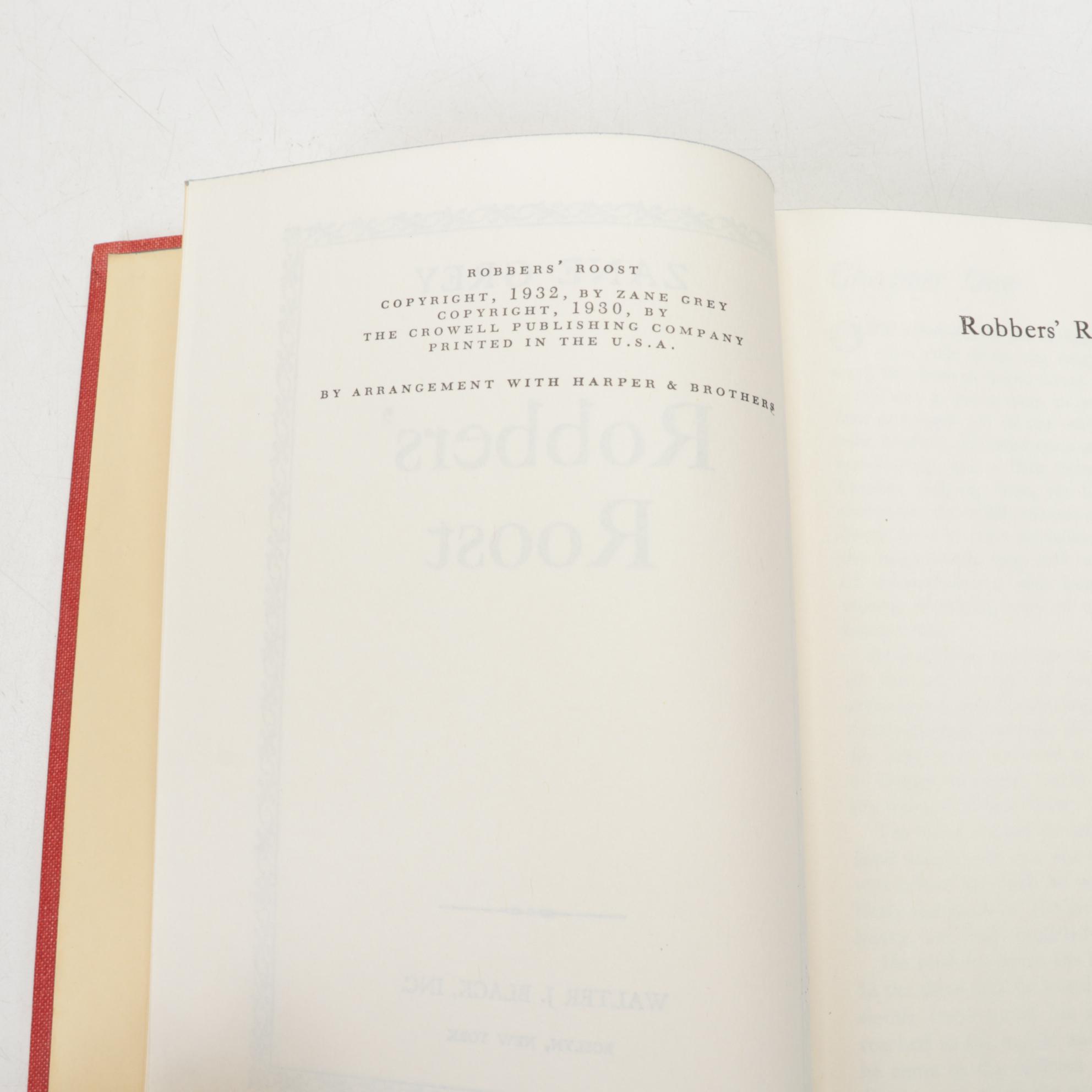 "Riders of the Purple Sage" and More Books by Zane Grey, Mid-20th Century