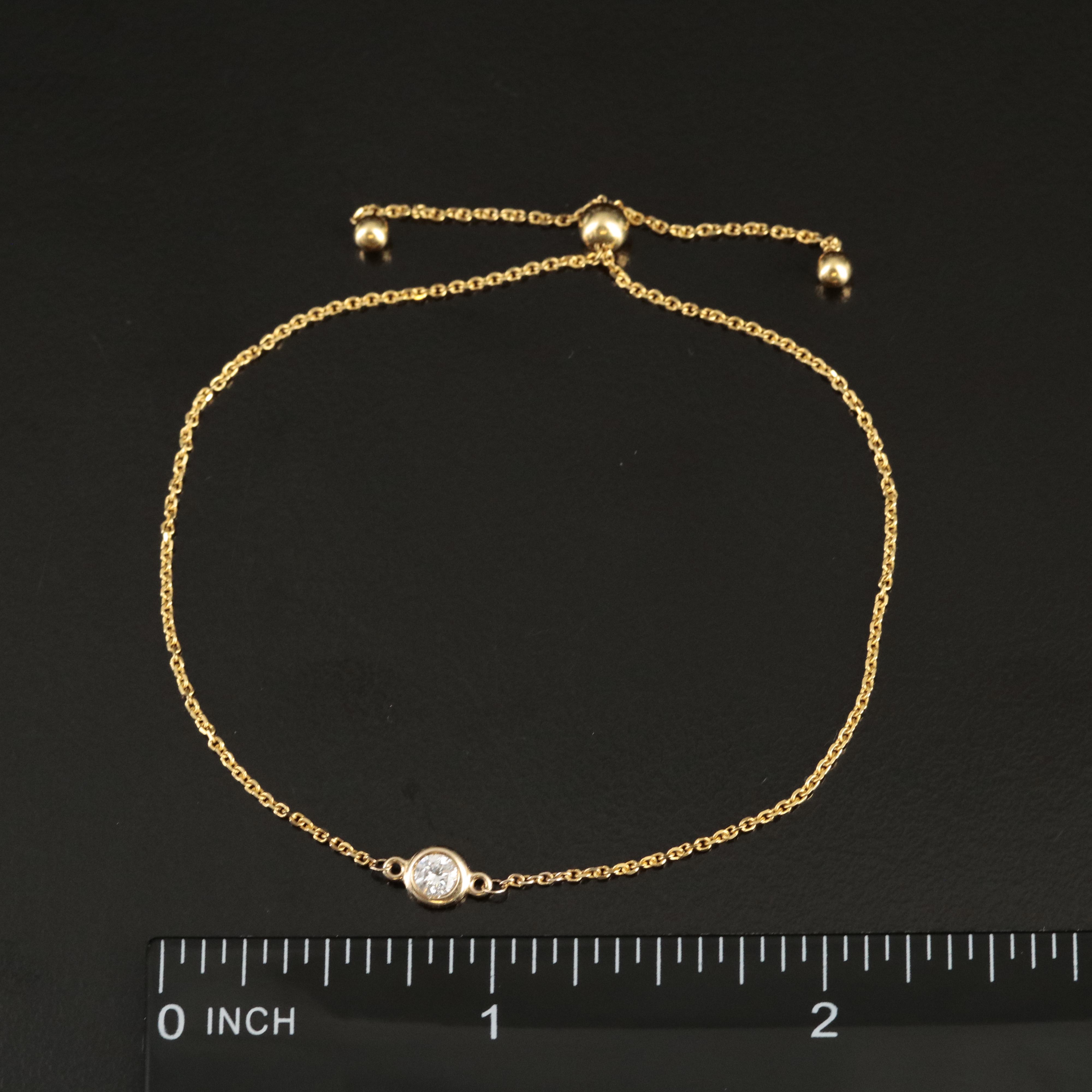 EFFY 14K 0.15 CT Diamond Solitaire Bolo Bracelet