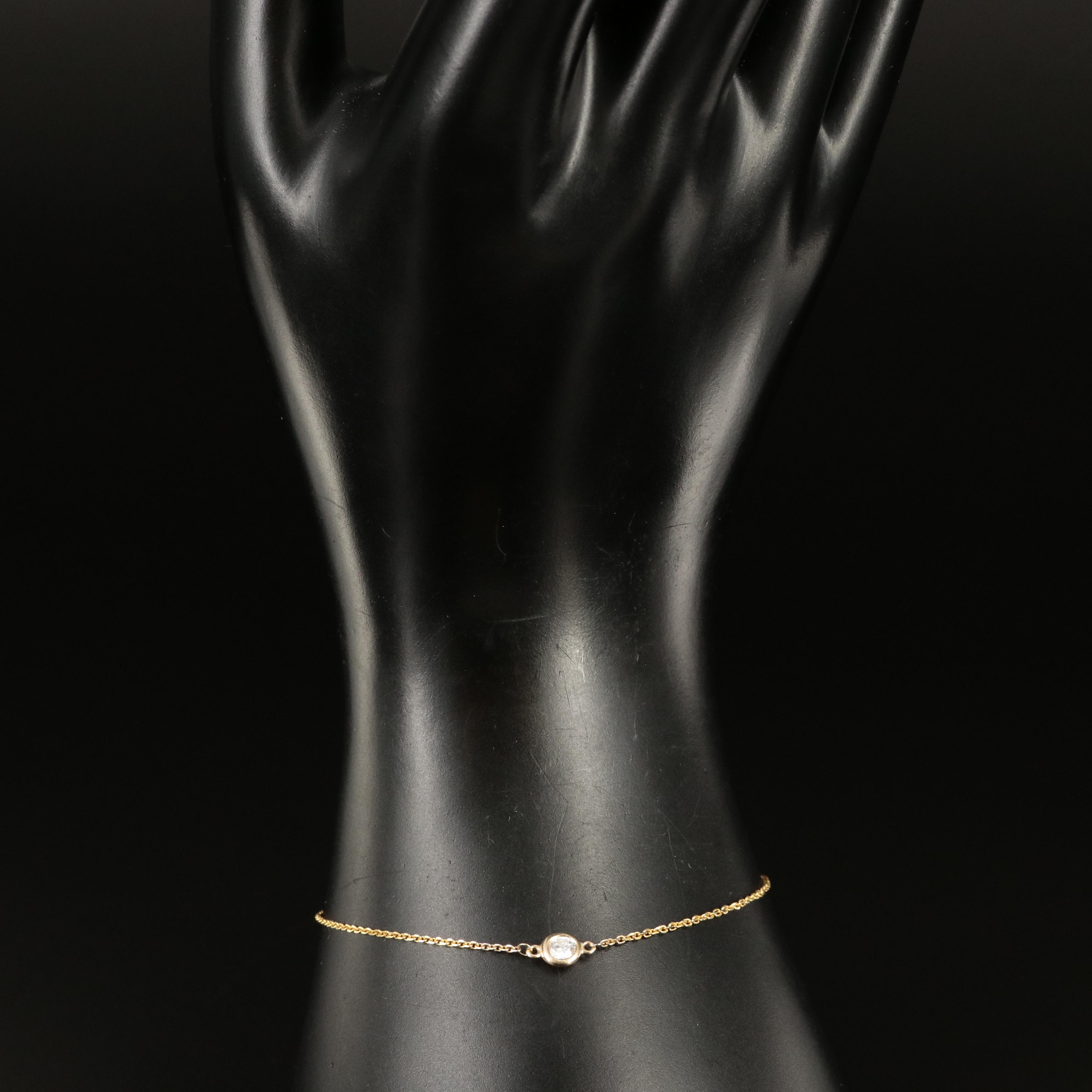 EFFY 14K 0.15 CT Diamond Solitaire Bolo Bracelet