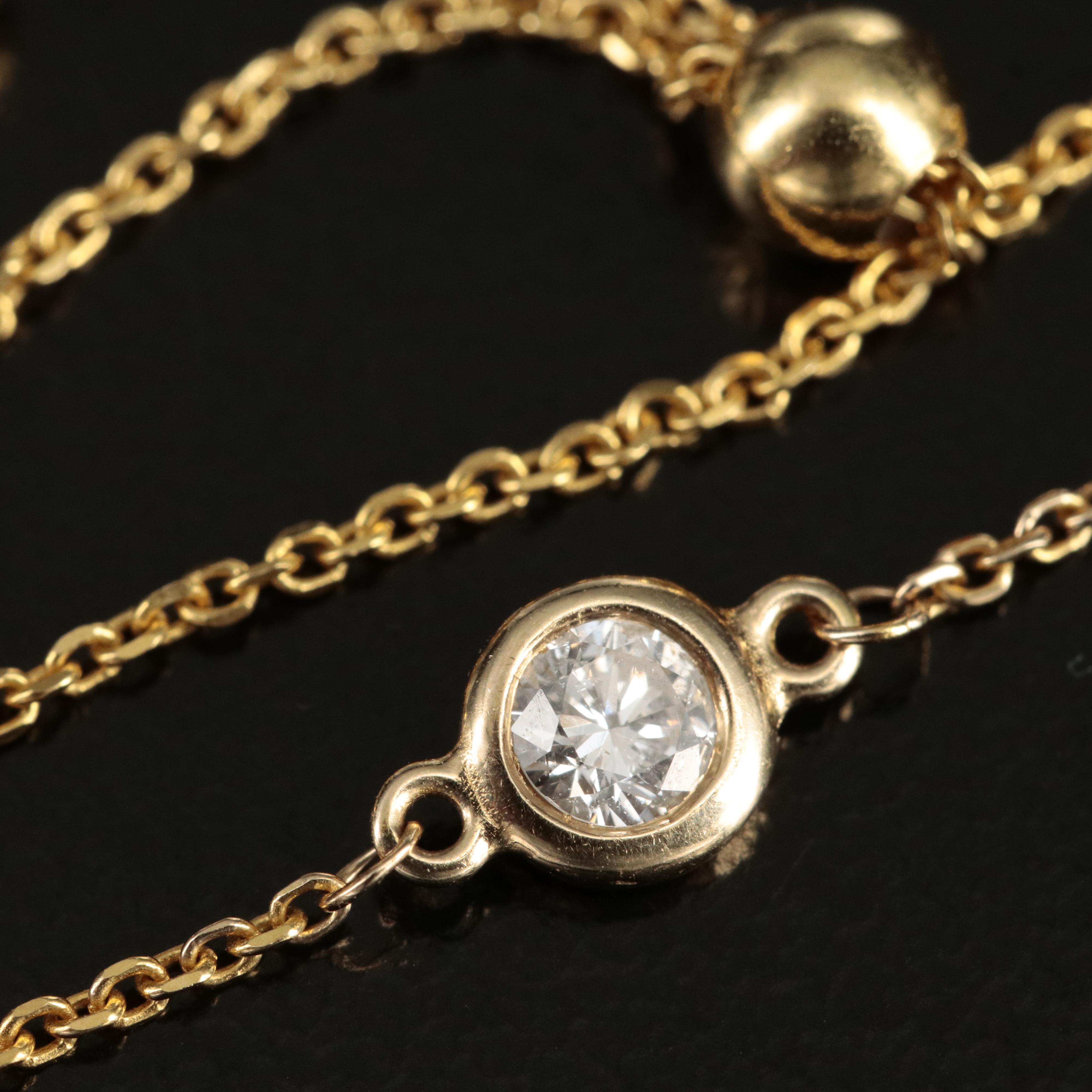 EFFY 14K 0.15 CT Diamond Solitaire Bolo Bracelet