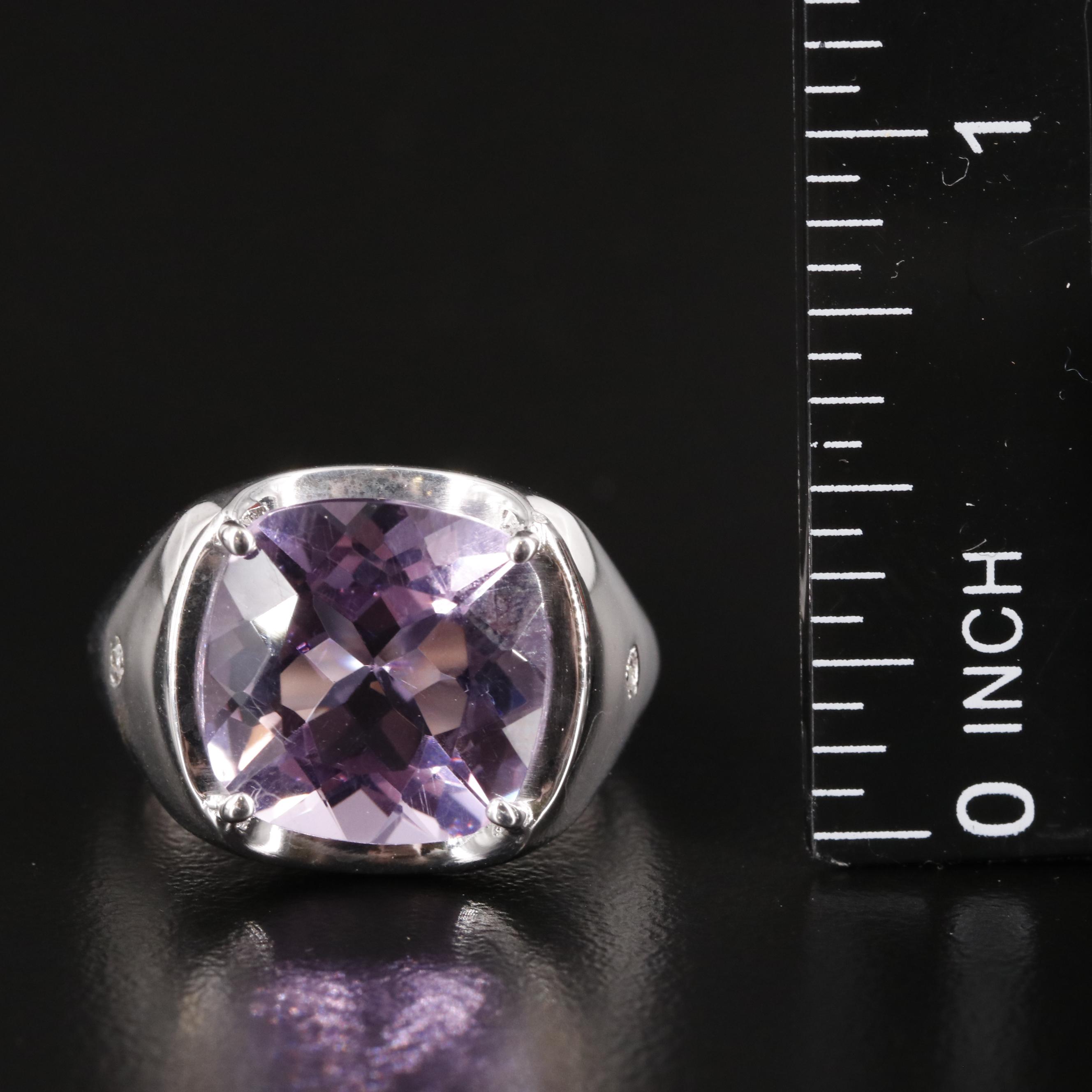 Sterling Amethyst and Diamond Ring