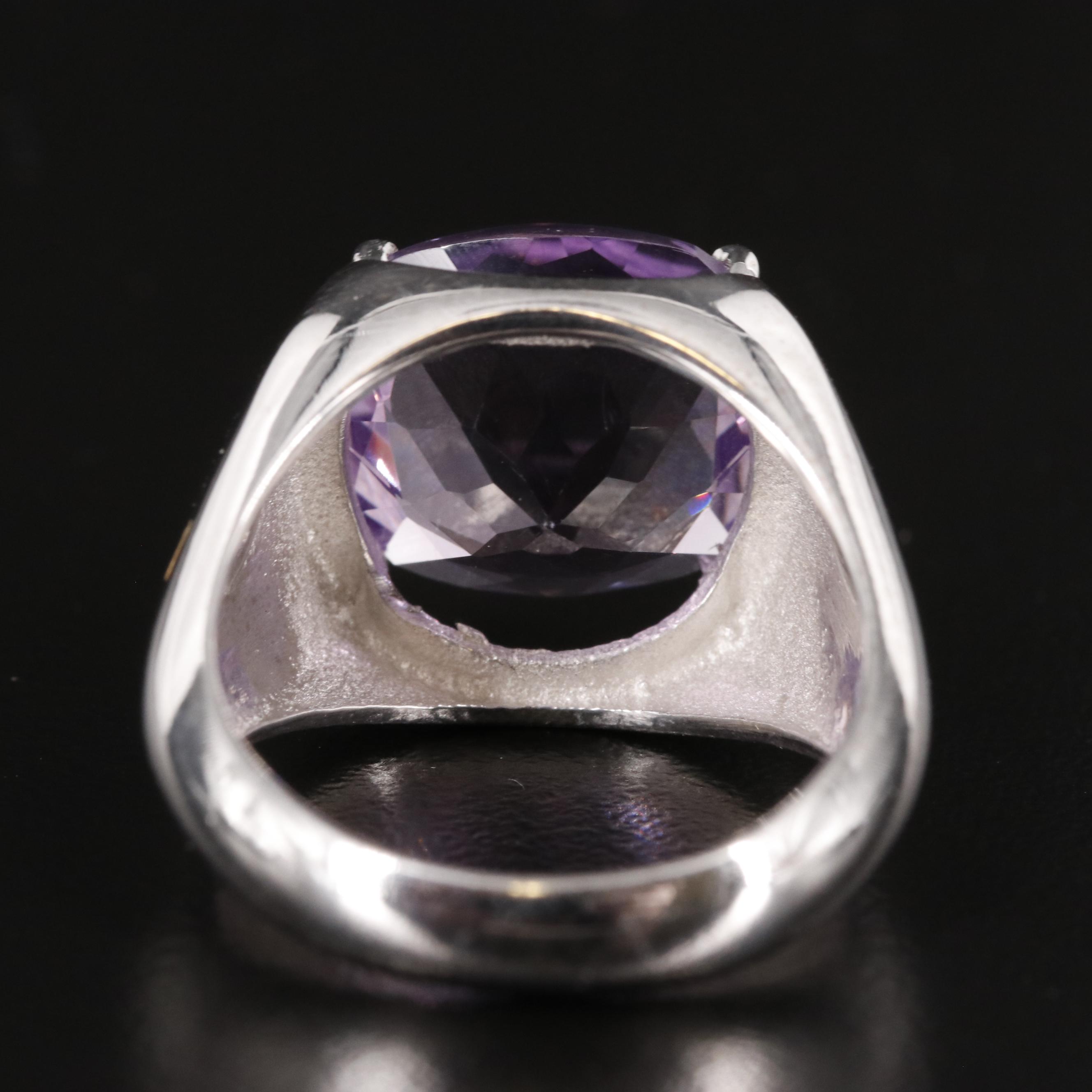 Sterling Amethyst and Diamond Ring