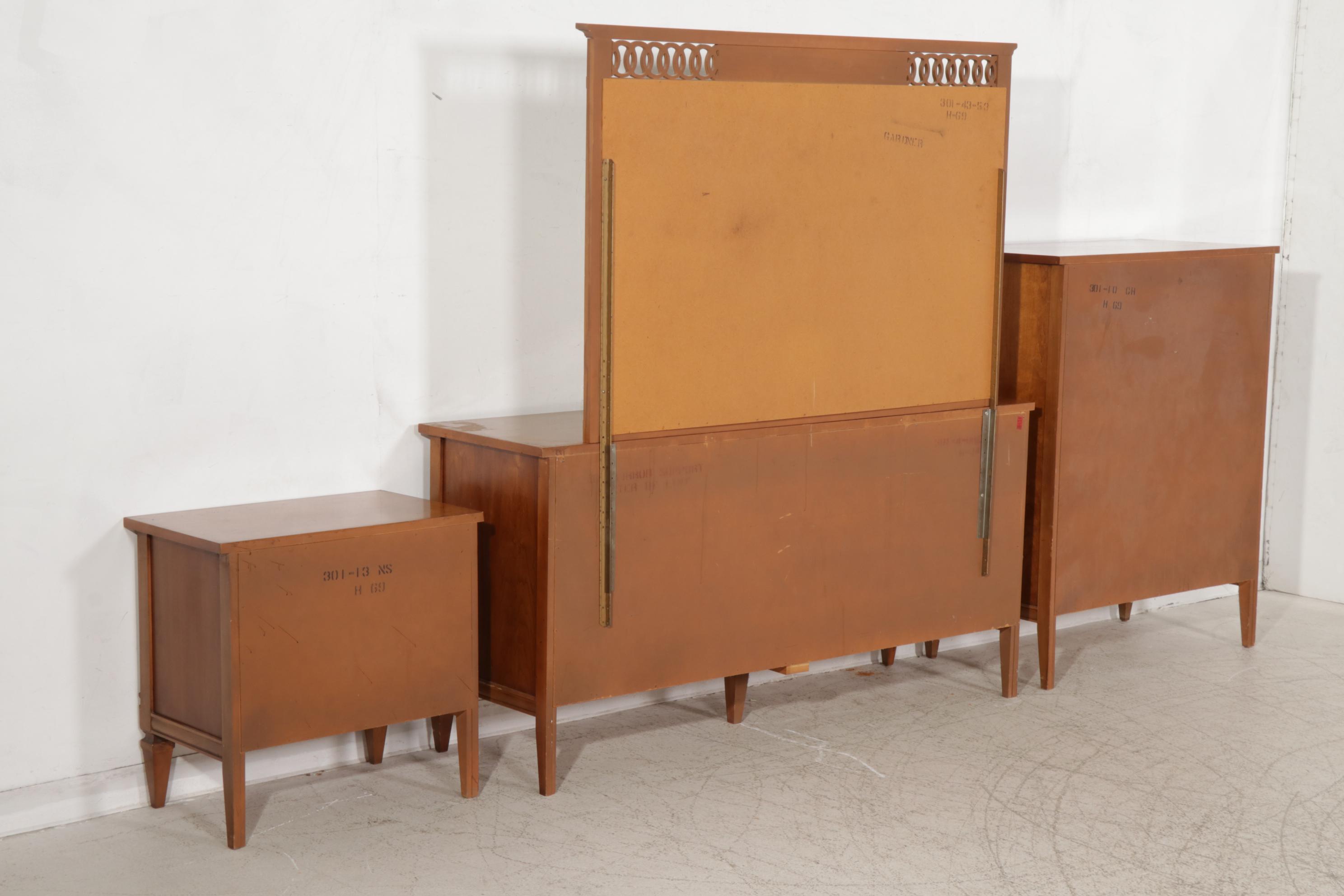 Thomasville Directoire Style Dresser, Chest of Drawers, Nightstand and Bed Frame