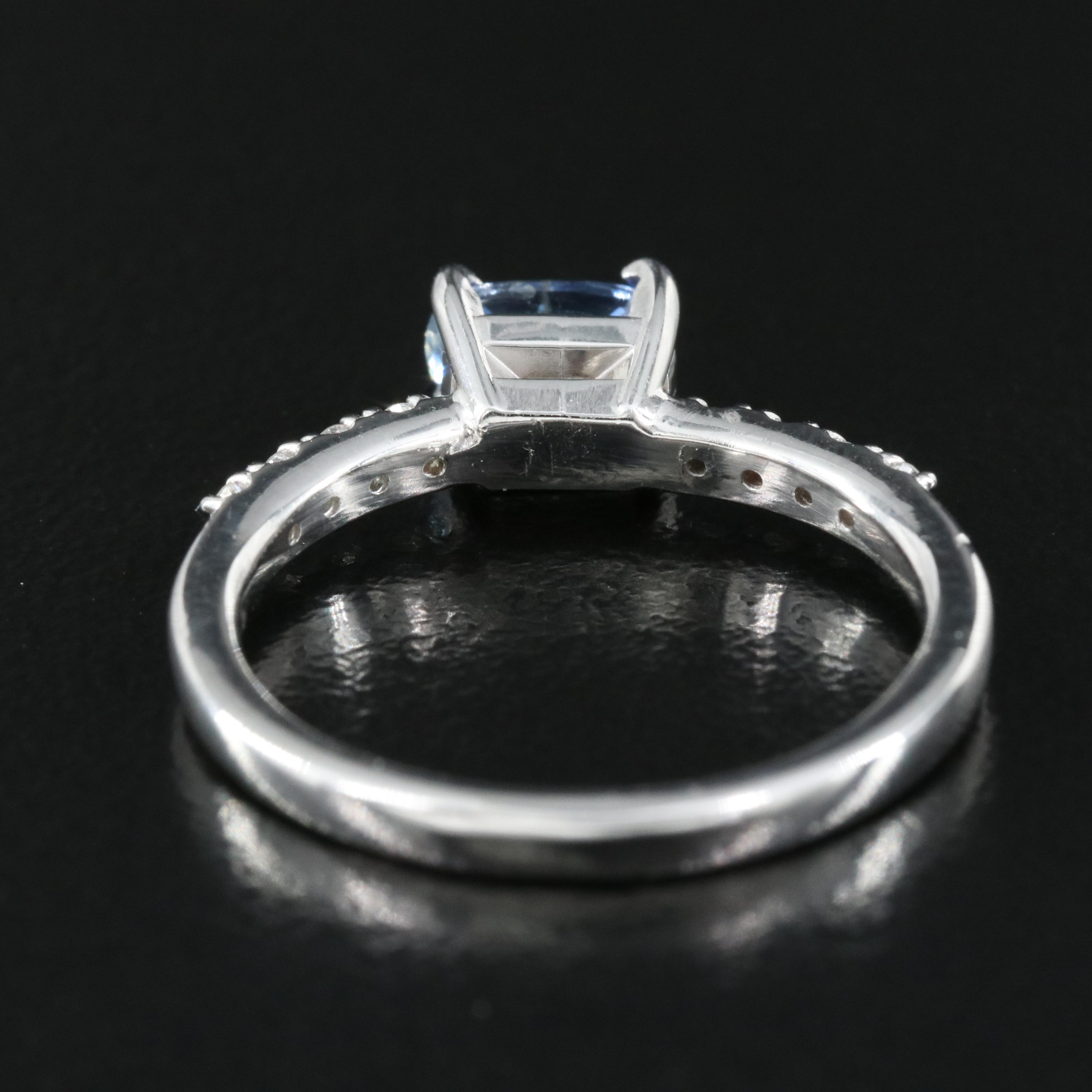 14K Sapphire and Lab Grown Diamond Ring