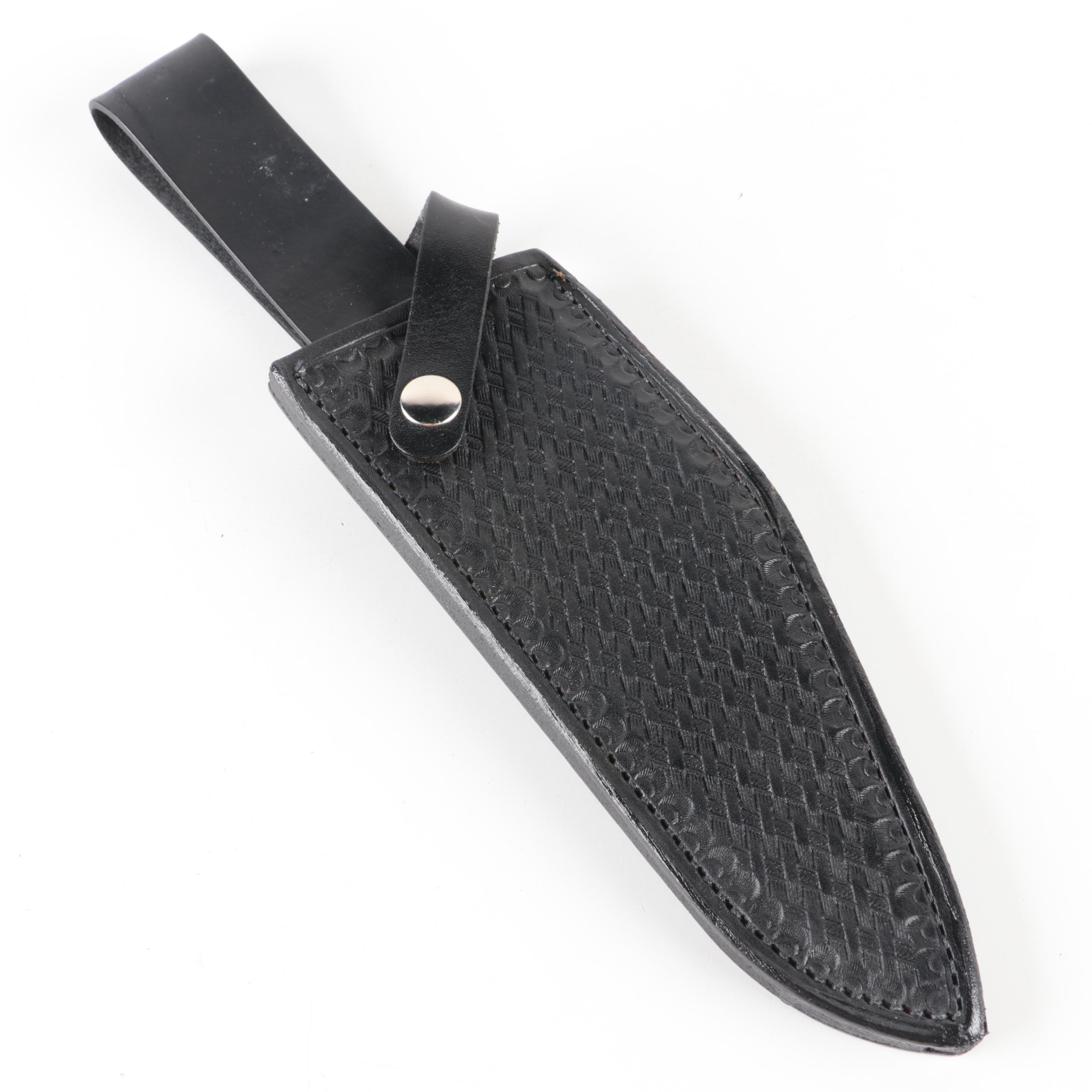 Frost Cutlery The Shark Stainless Steel Bowie Knife and Leather Scabbard