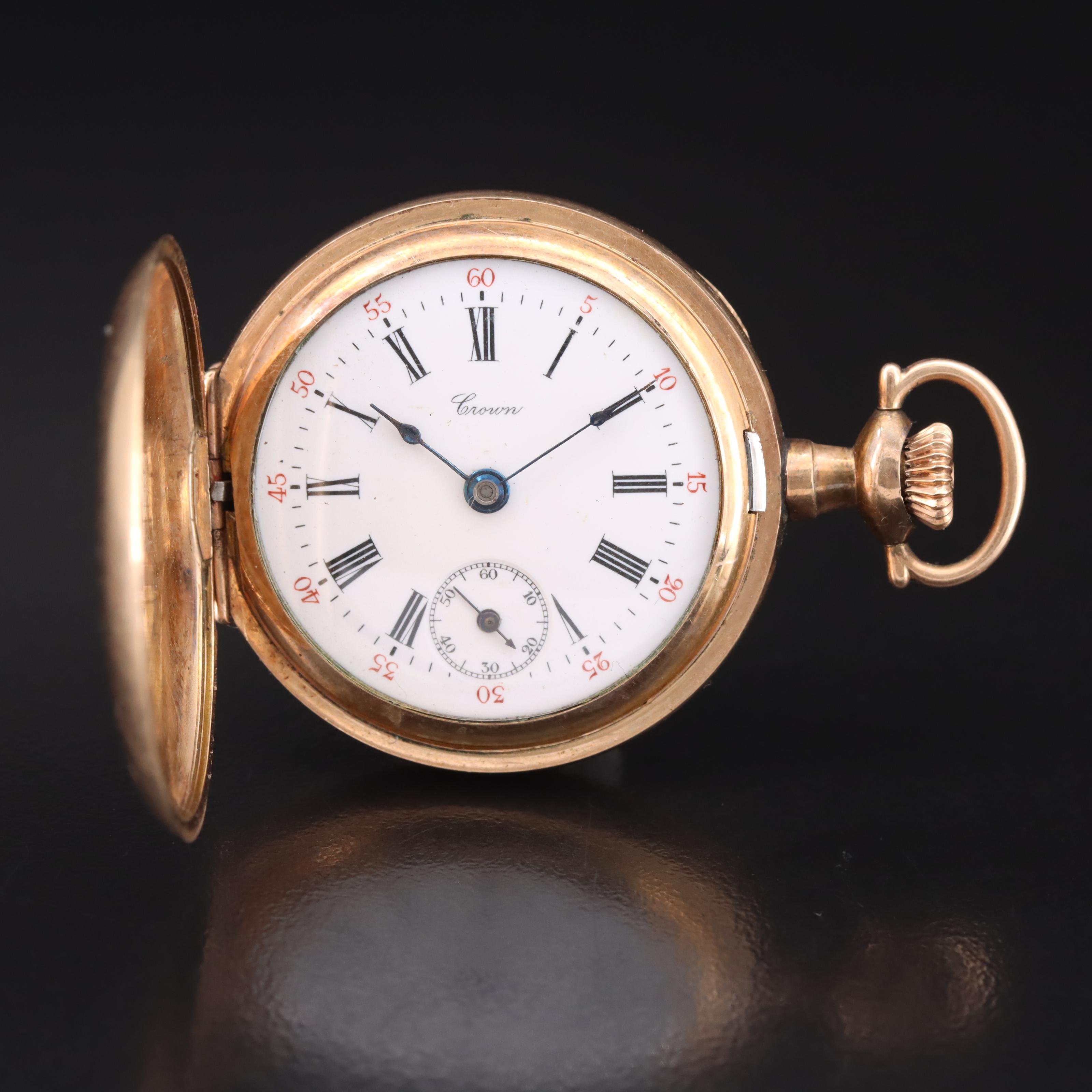 1910 Crown Hunter Pocket Watch