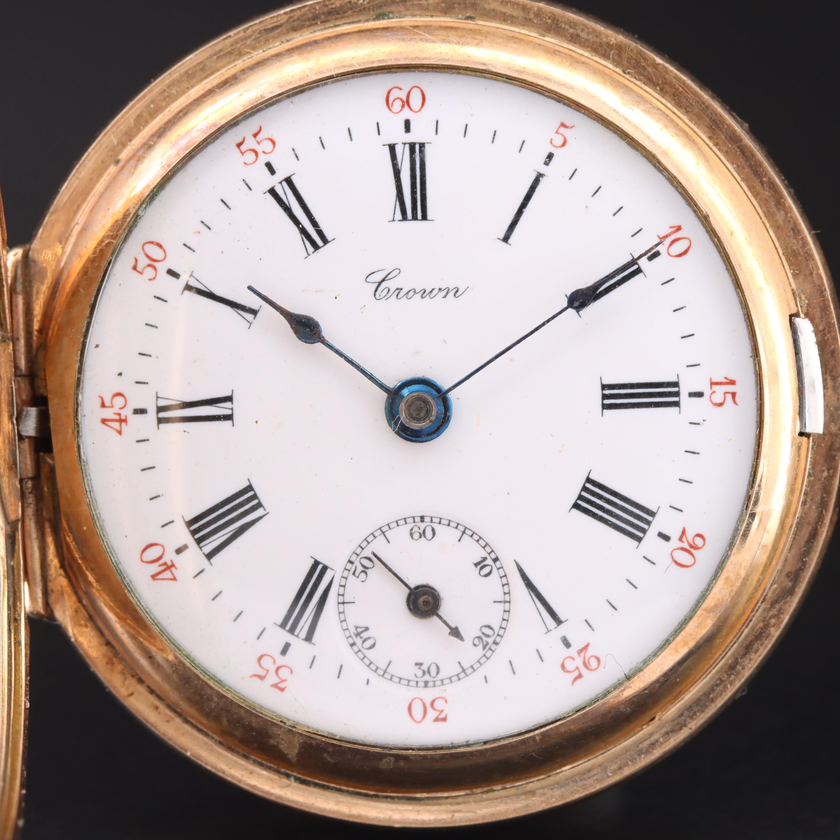 1910 Crown Hunter Pocket Watch