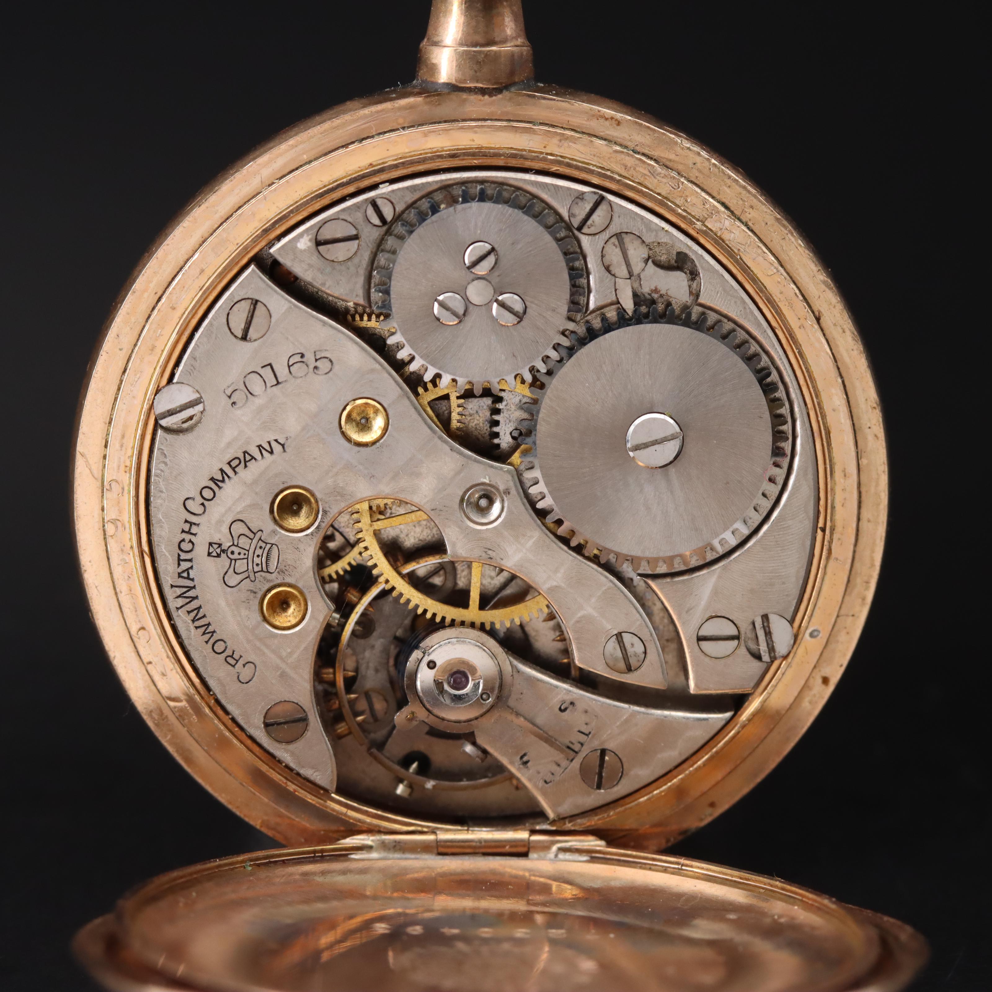 1910 Crown Hunter Pocket Watch