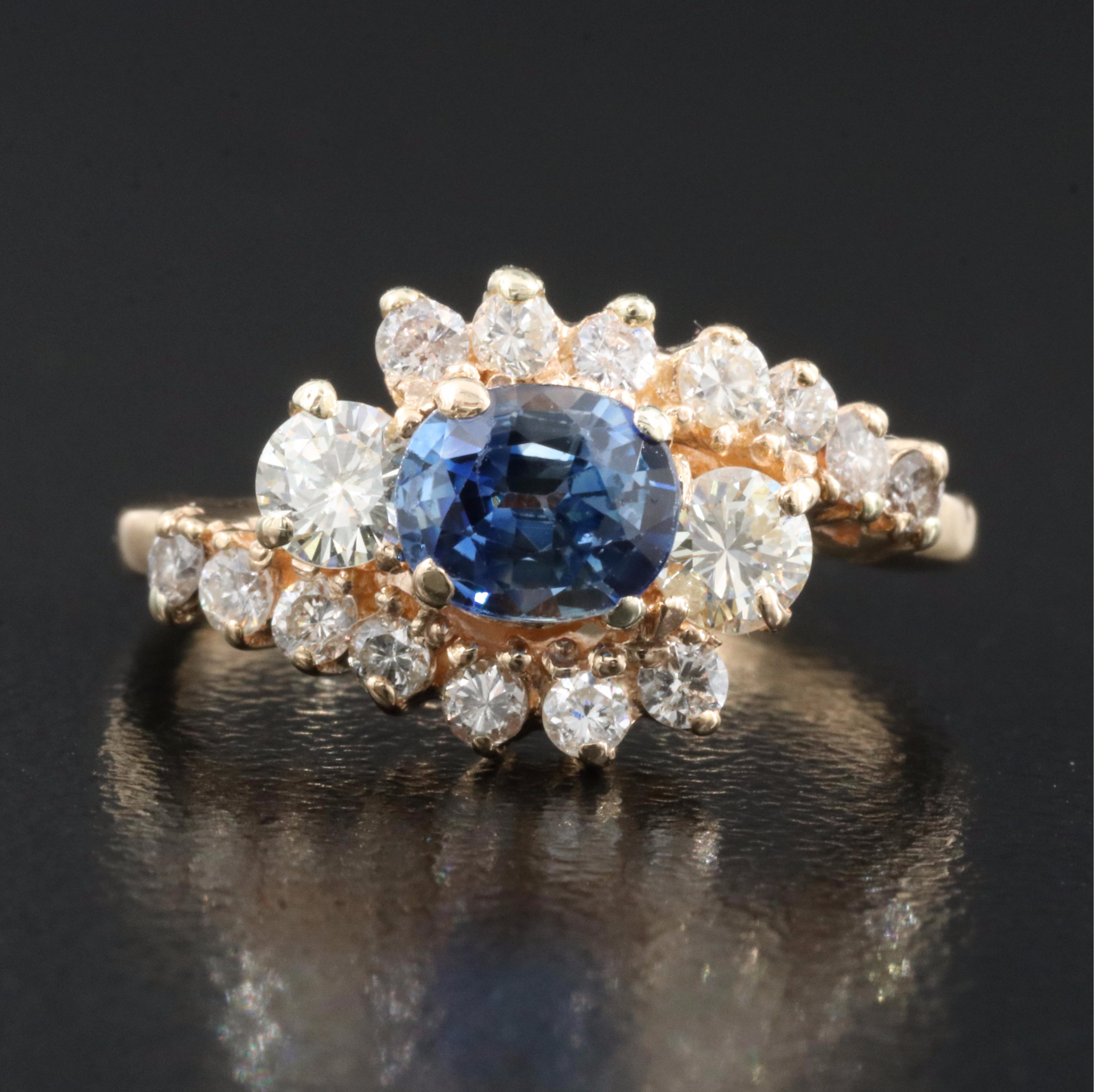 14K Sapphire and Diamond Ring