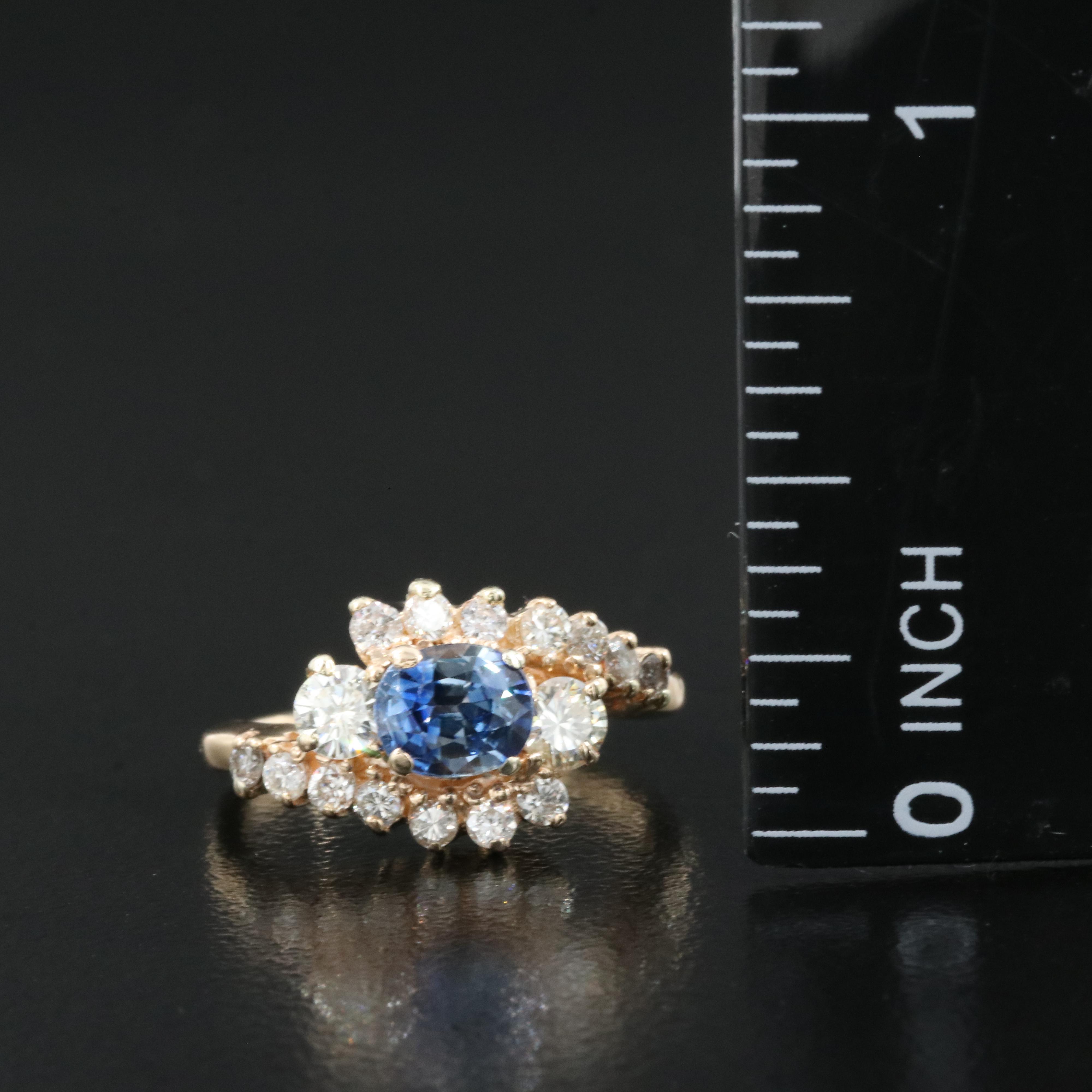 14K Sapphire and Diamond Ring