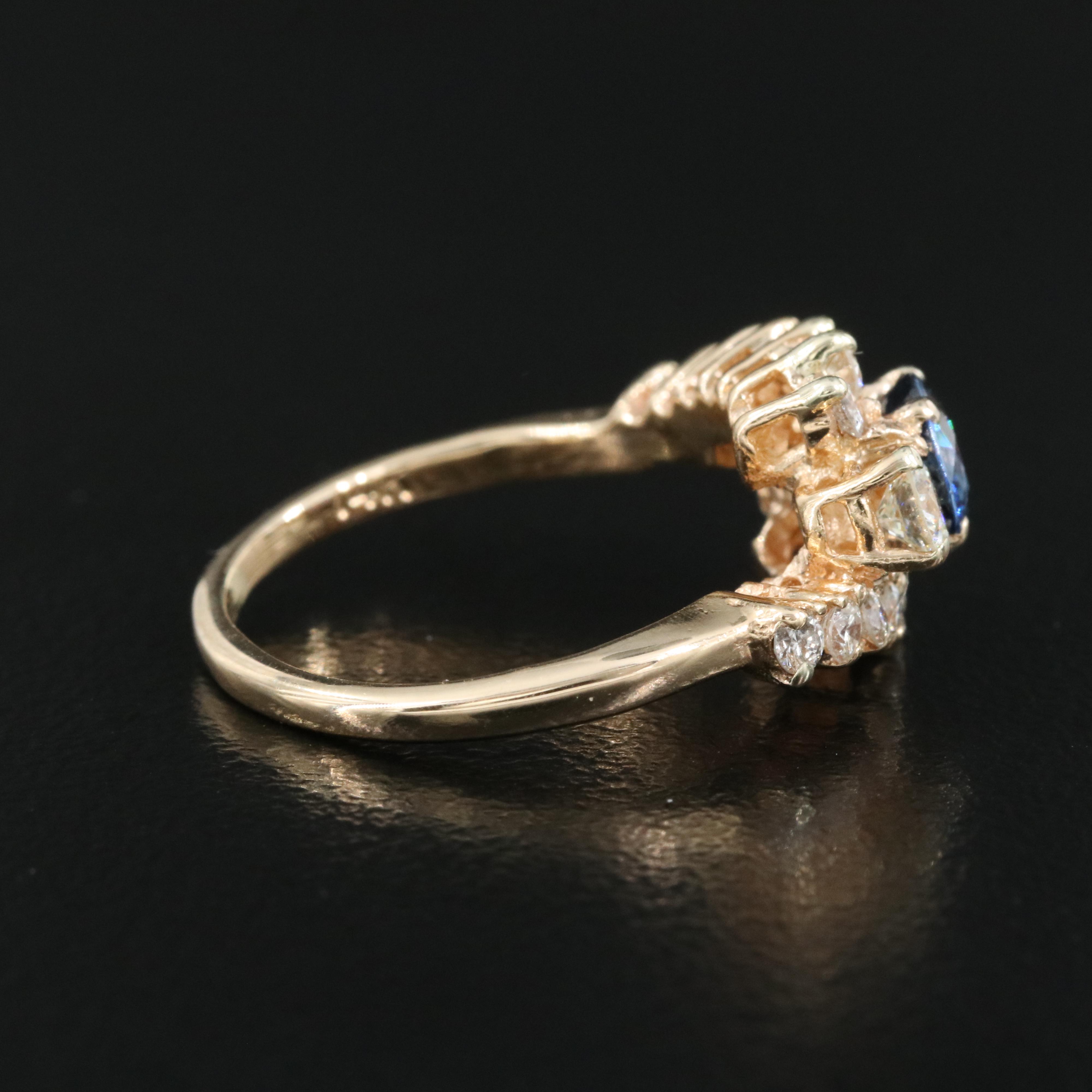 14K Sapphire and Diamond Ring